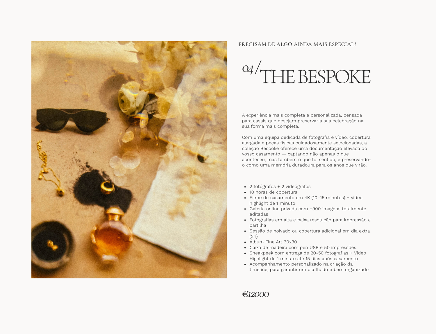 Luxury bespoke beauty experience flatlay with perfume, sunglasses, and golden accessories on a marble surface.