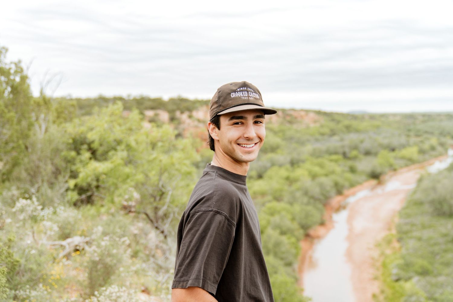 Male senior session in west Texas nature