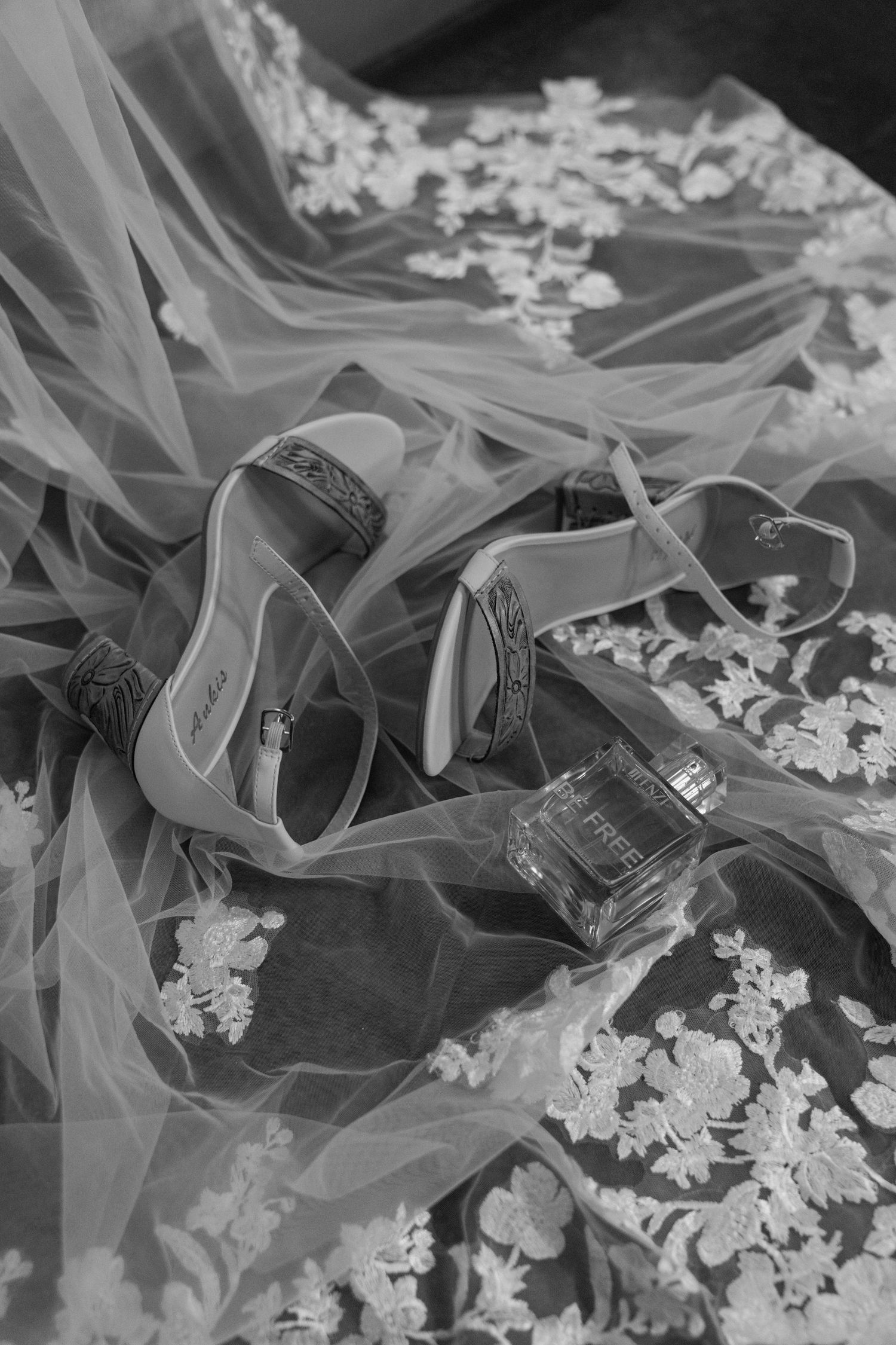 Black and White details from wedding session in Lubbock, Texas