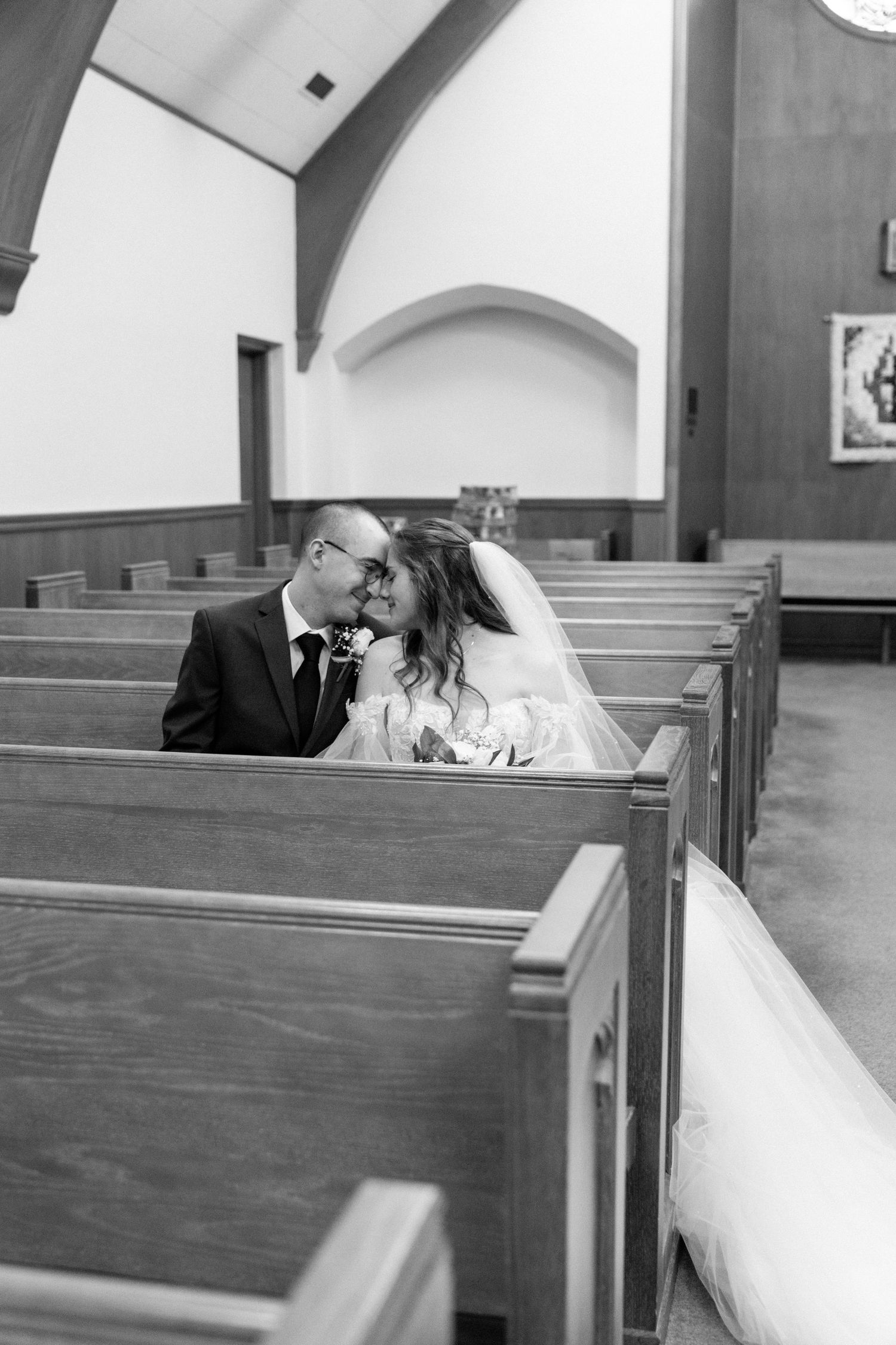 Sweet wedding session in church in Sweetwater, Texas