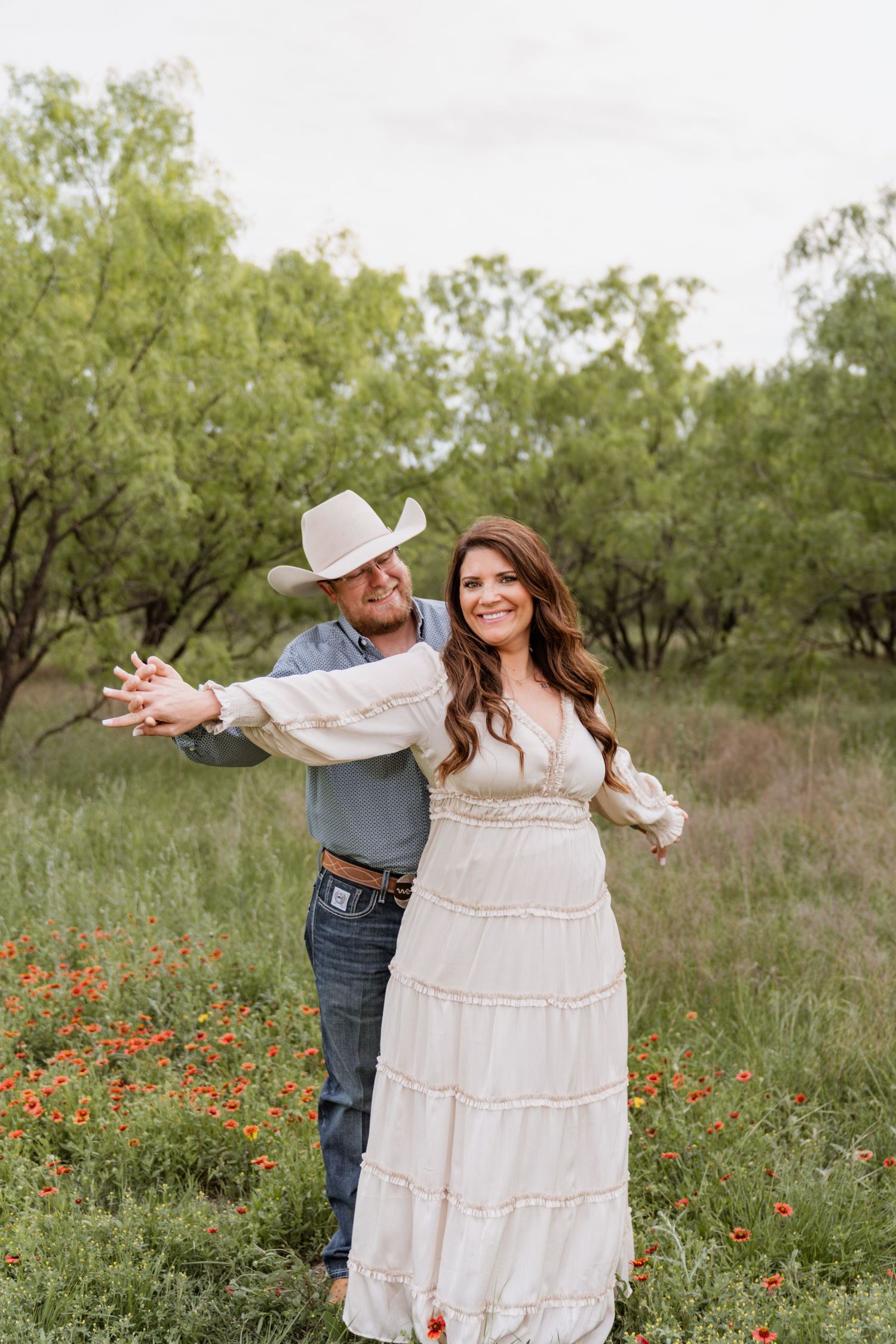 Sweet couple at their engagement session in west Texas