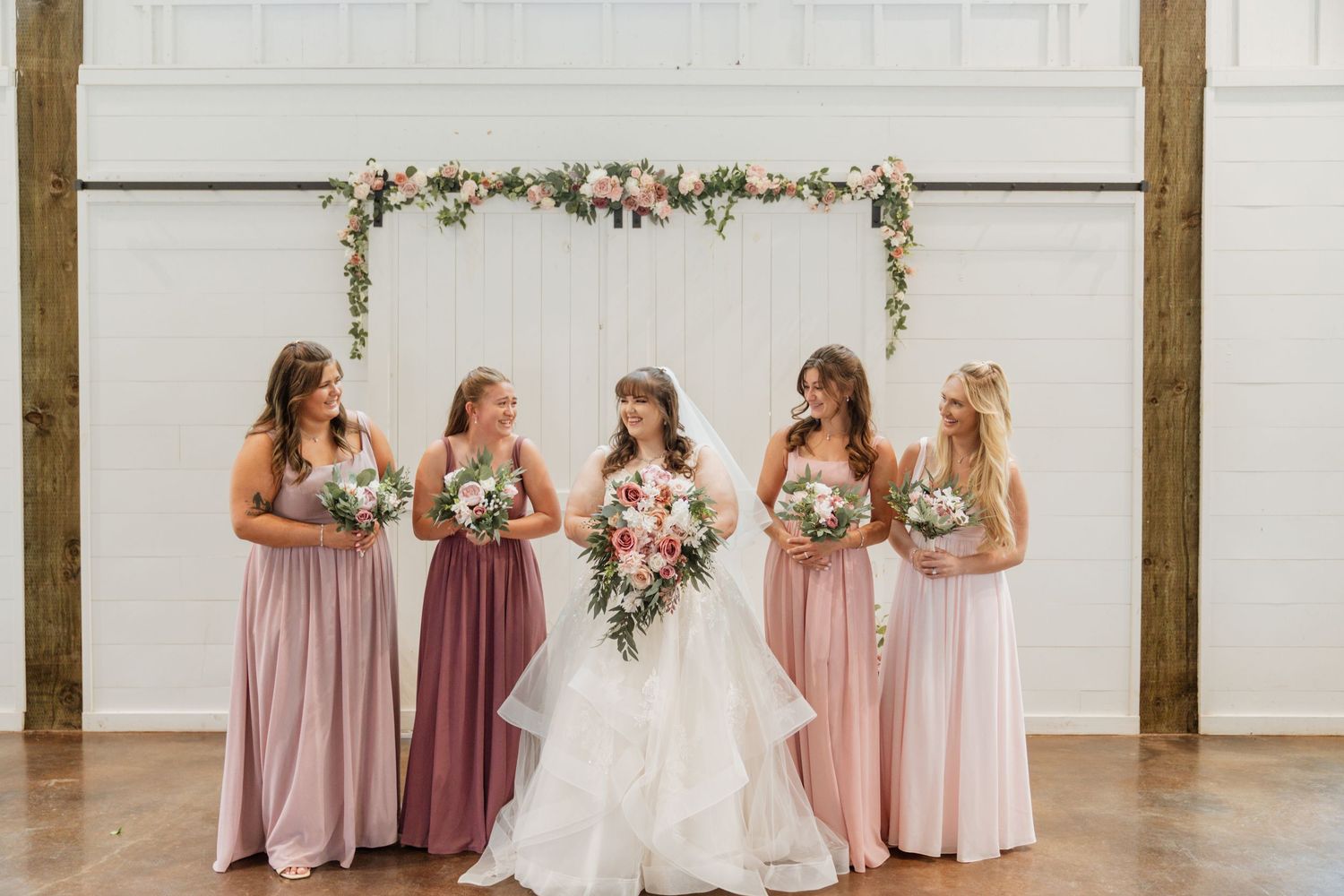 Wedding party photos in indoor wedding at Abilene, Texas