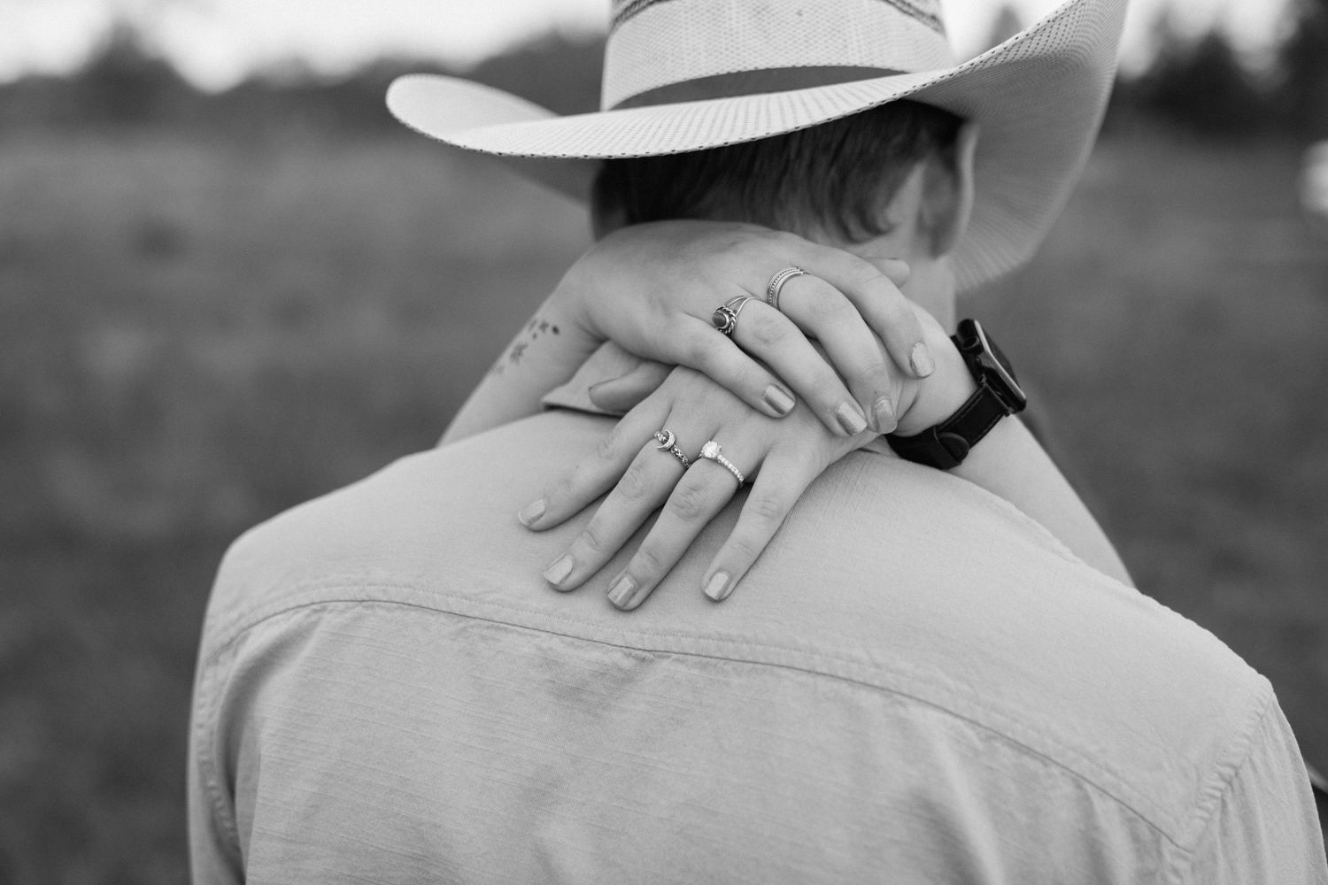 Proposal session in black and whites in west Texas with Rachel Nicole Photography