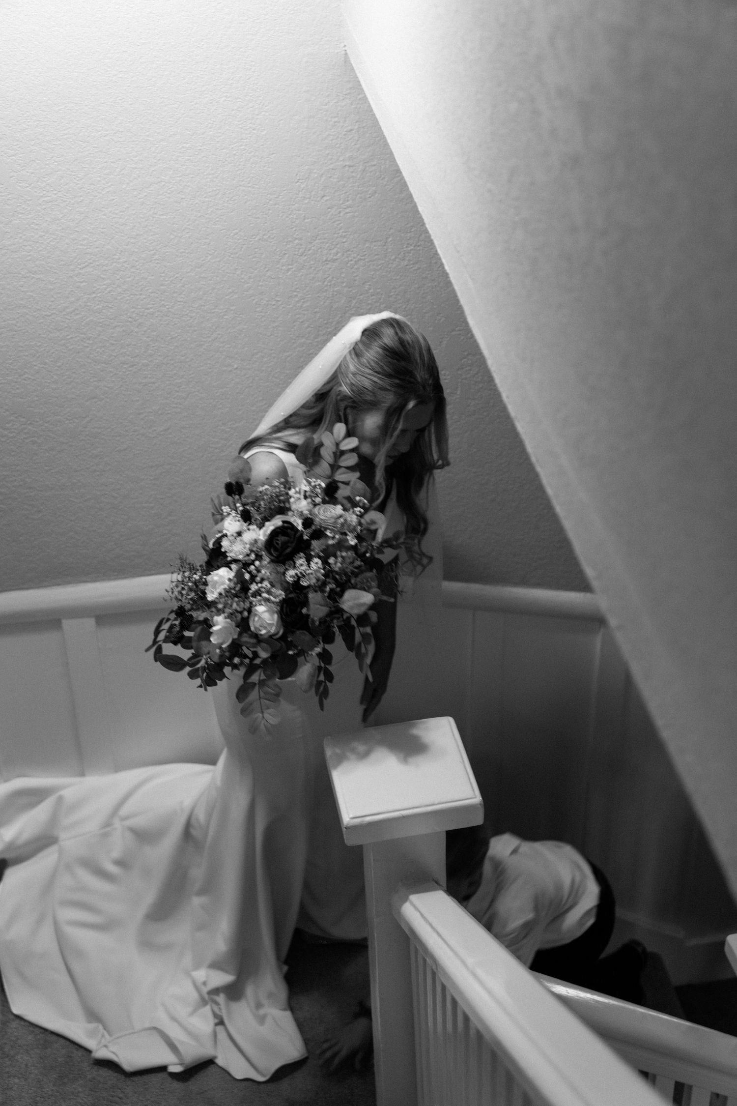 Bridal moments in indoor wedding in Abilene, Texas