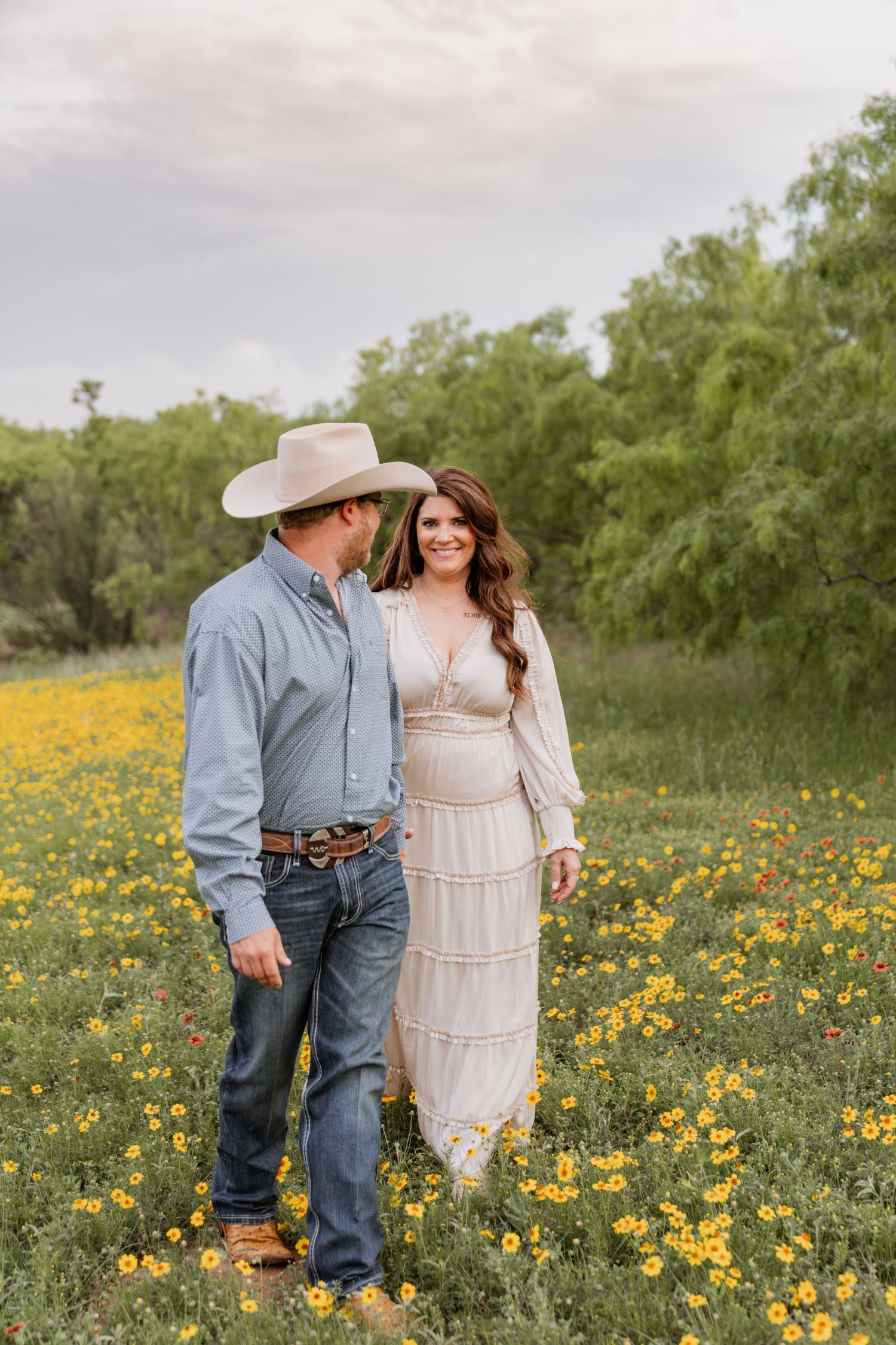 Sunset moments from engagement session in Abilene, Texas