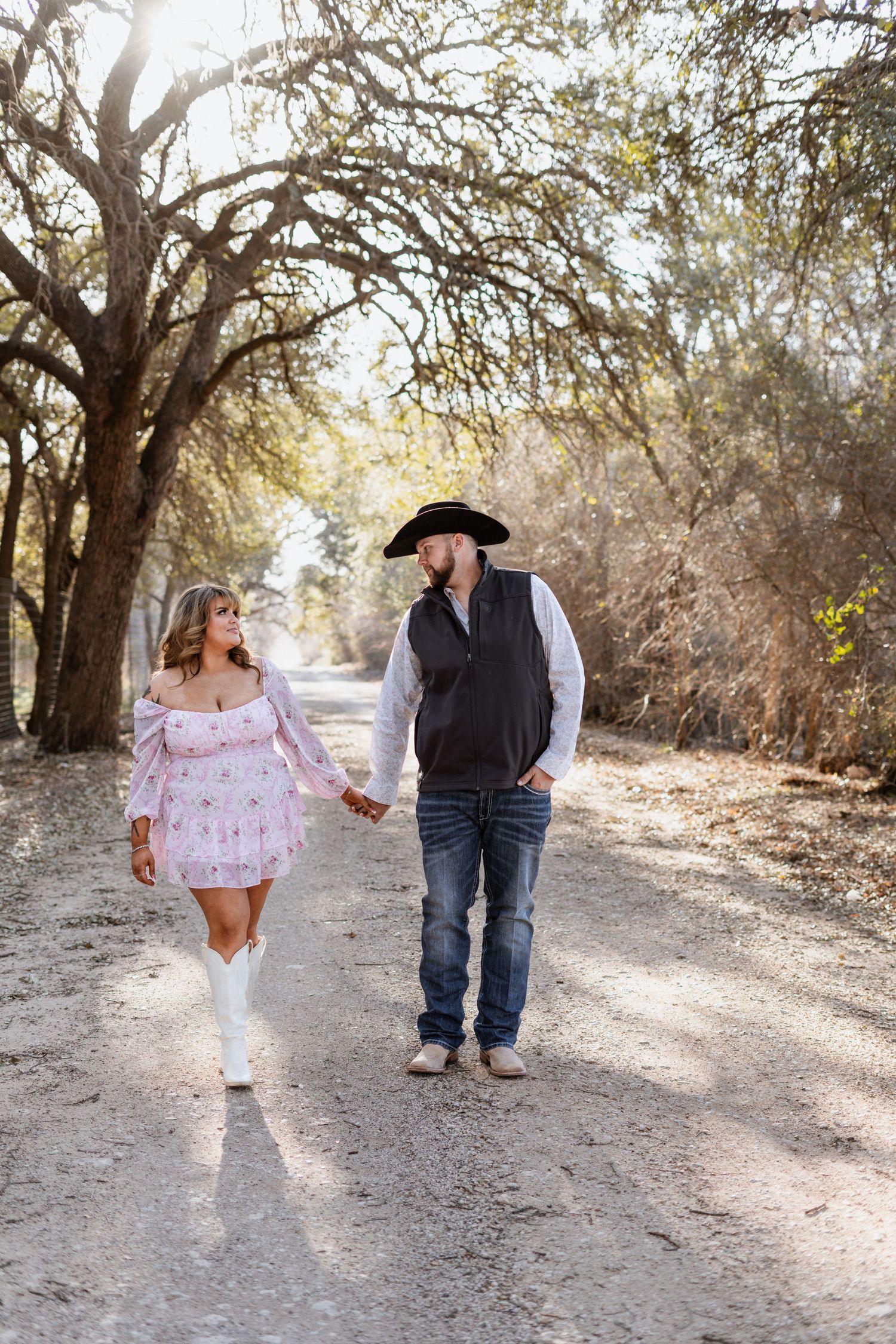 Sweet couple at golden hour in Merkel, Texas