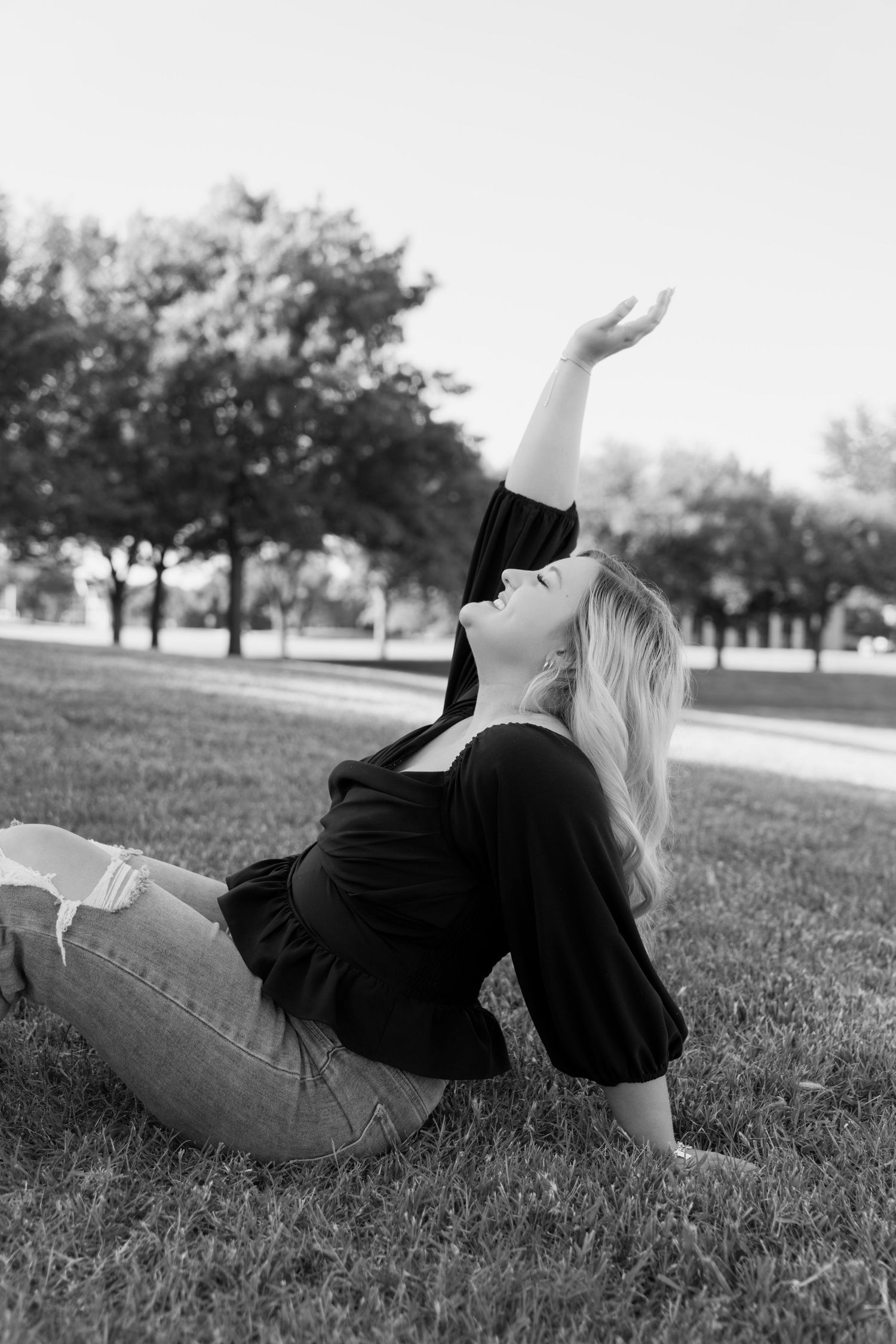 Black and white sweet moments of senior session in Abilene, Texas