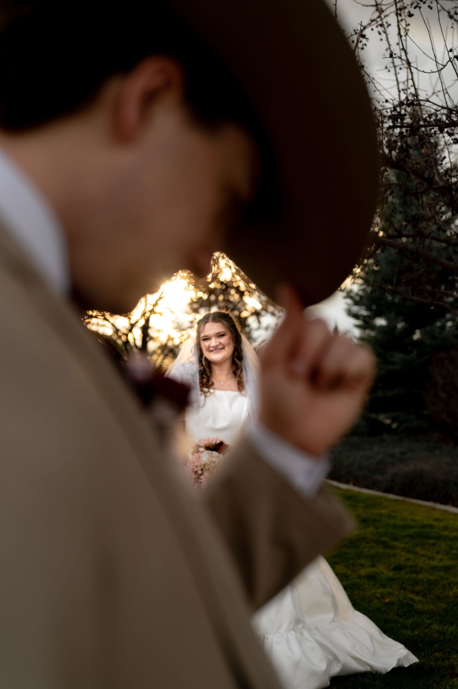 A cowboy and his bride in Meridian, Idaho