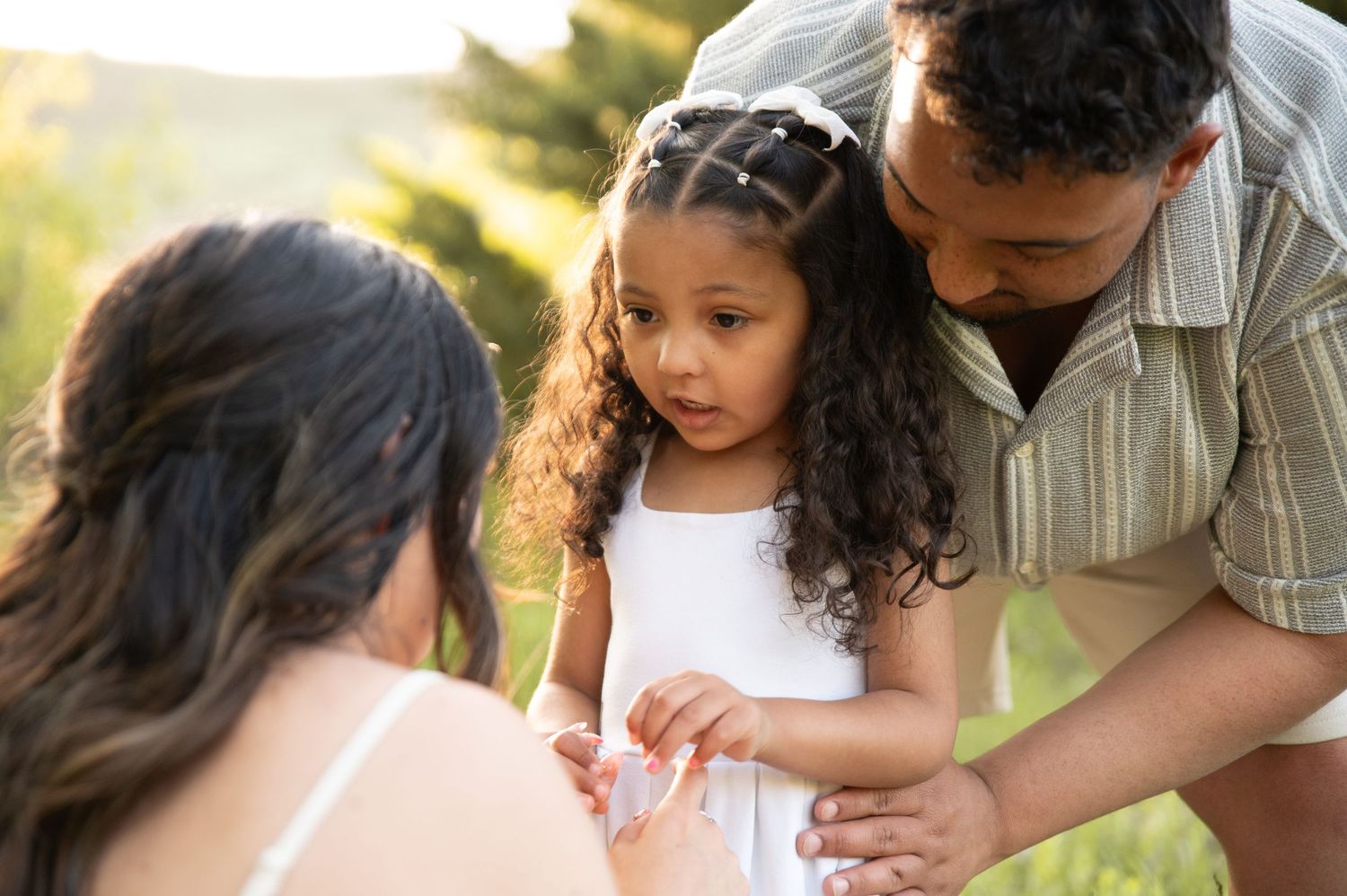 a candid moment between a small family. boise idaho
