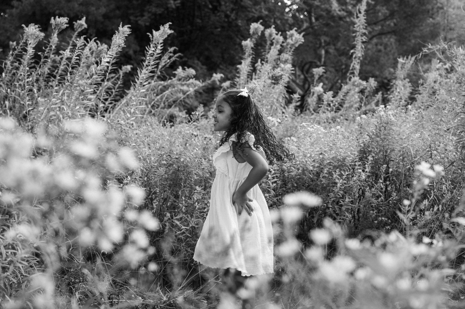 a young girl dancing in the wildflowers, boise idaho
