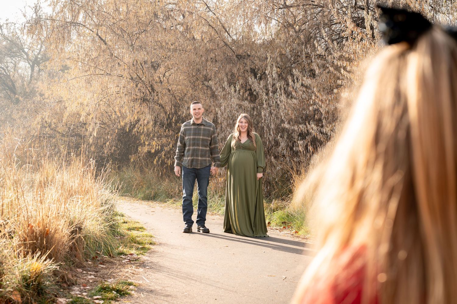 A daughter looking at her two parents in Nampa, Idaho.