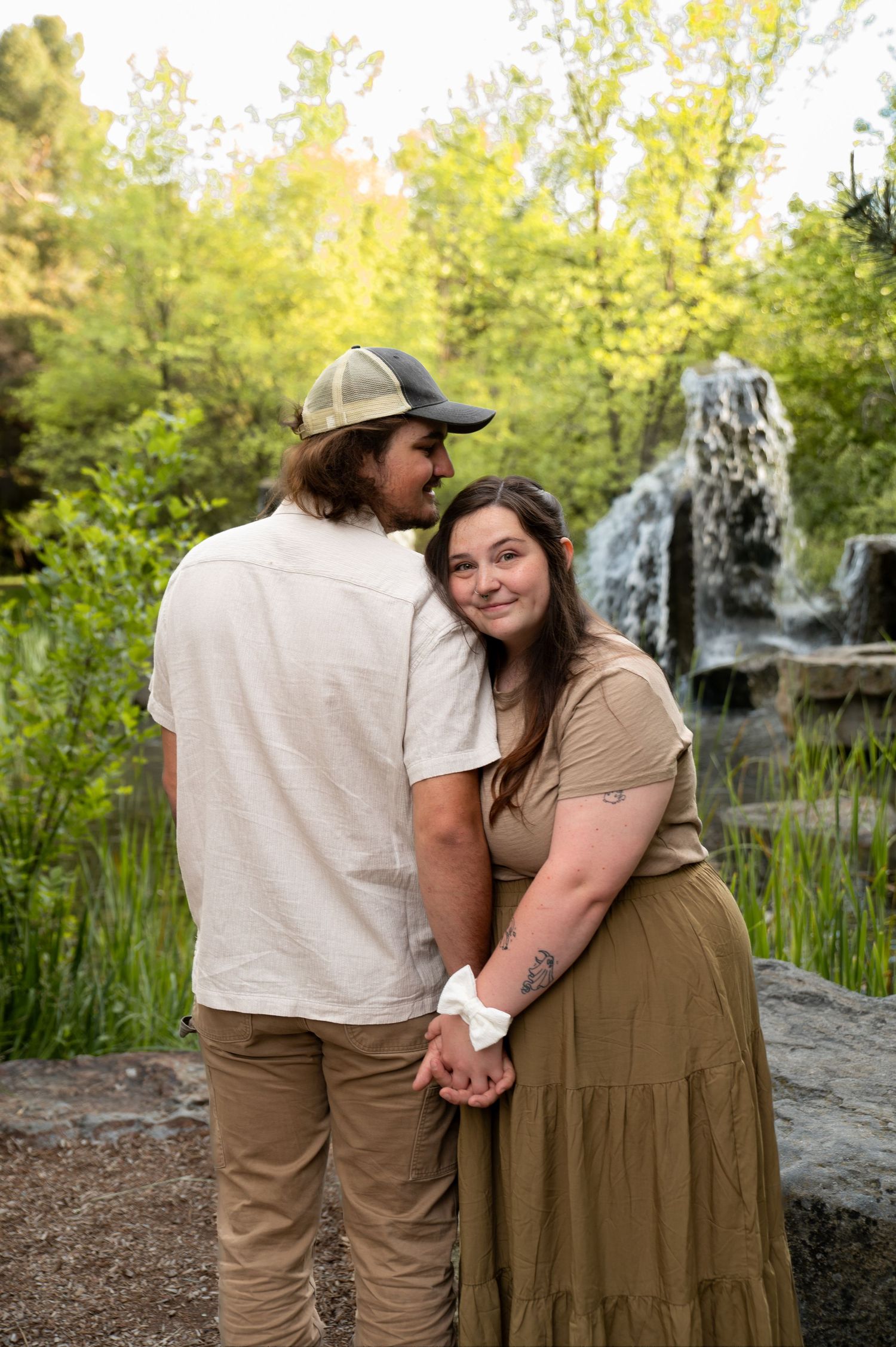 A couple snuggles close in Boise, Idaho.
