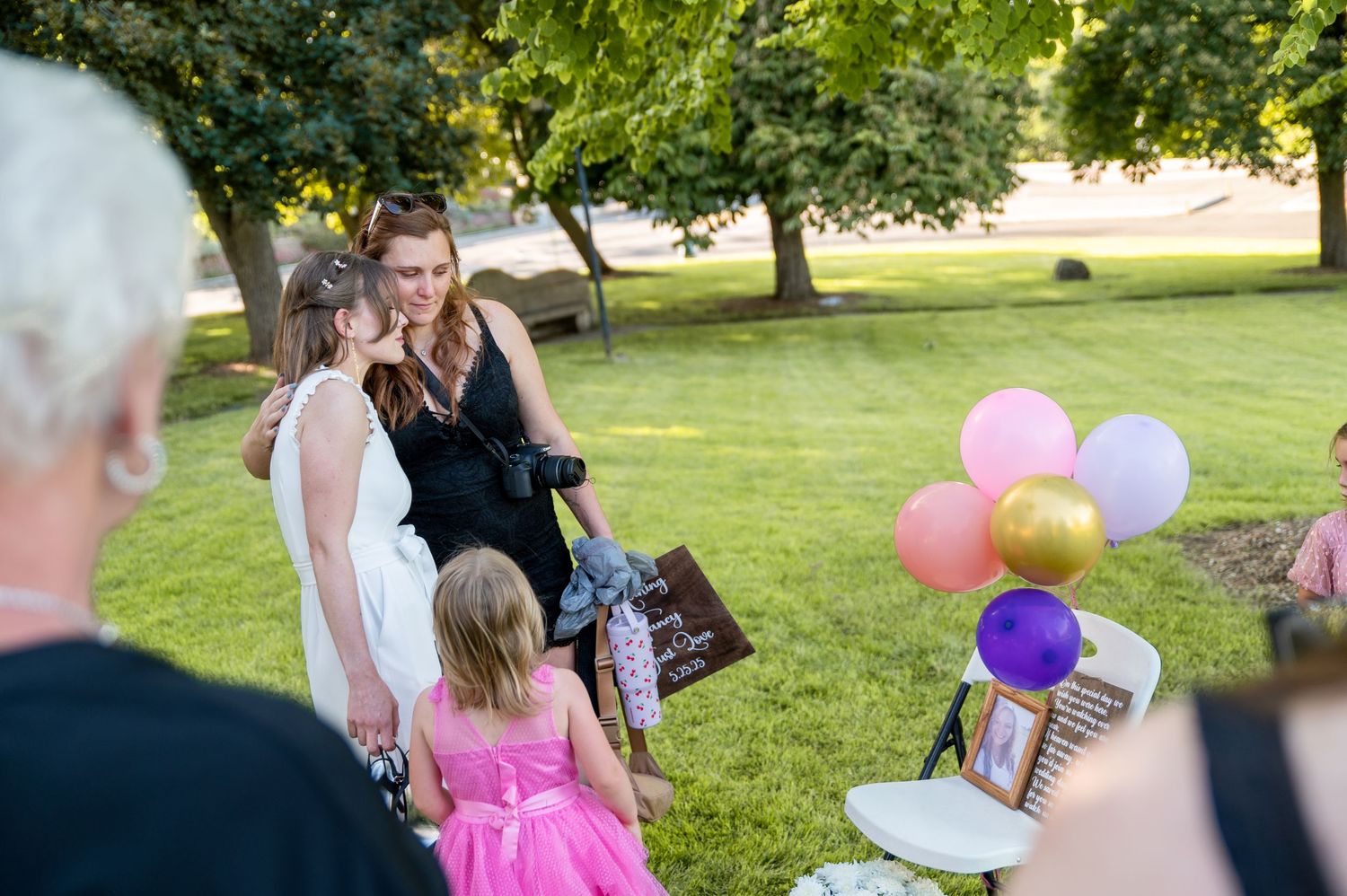 An emotional and heartfelt moment honoring someone who passed away before the wedding ceremony in Boise, Idaho at the Boise Train Depot.