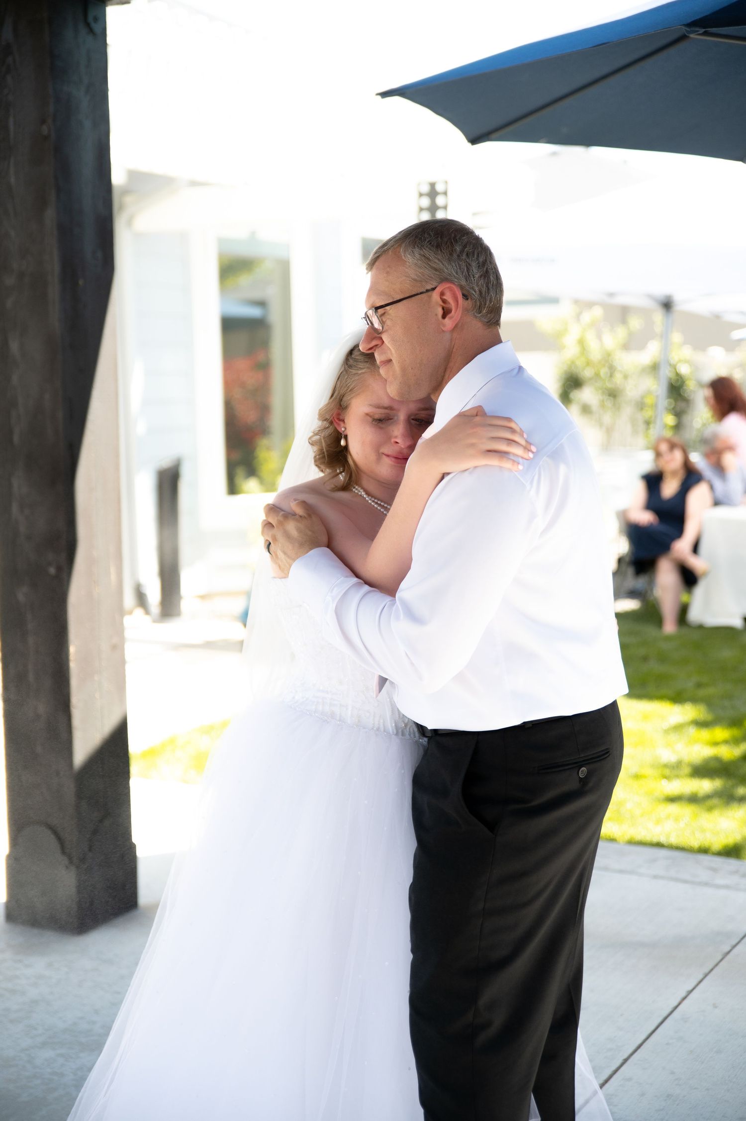 An emotional father daughter dance at a wedding reception in Meridian, Idaho.
