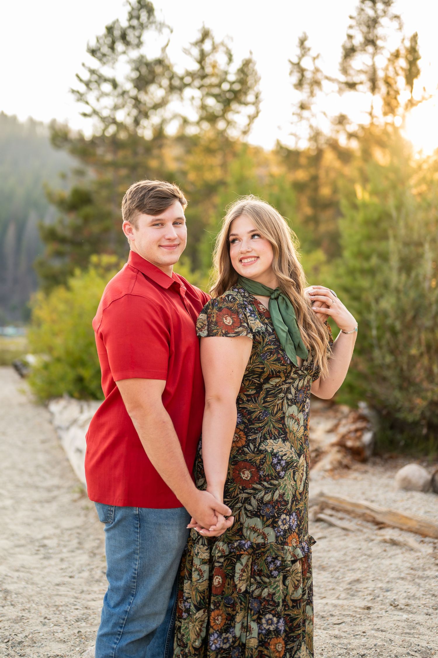 a couples photoshoot in Stanley idaho.