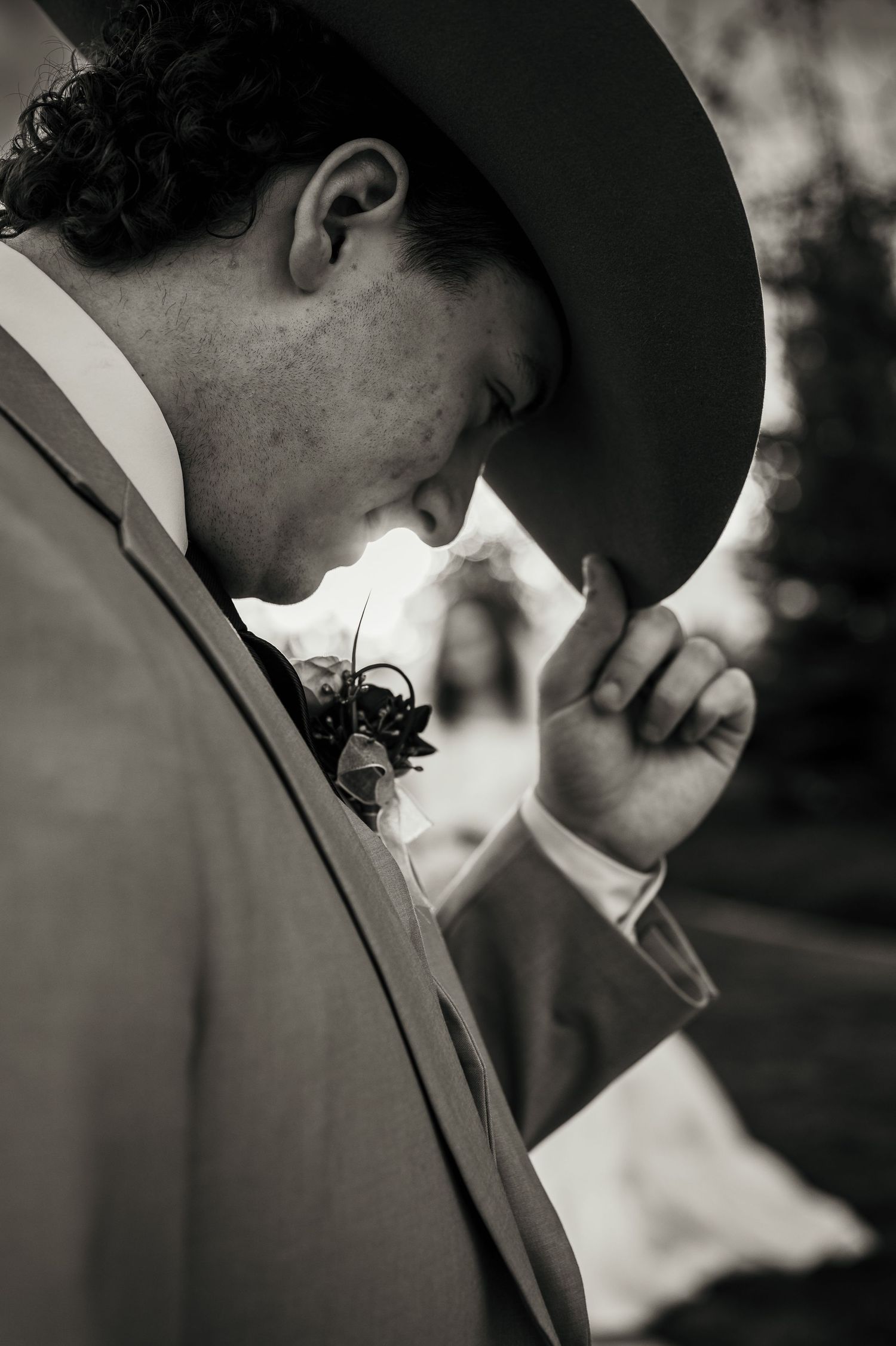 A cowboy and his bride in Meridian, Idaho