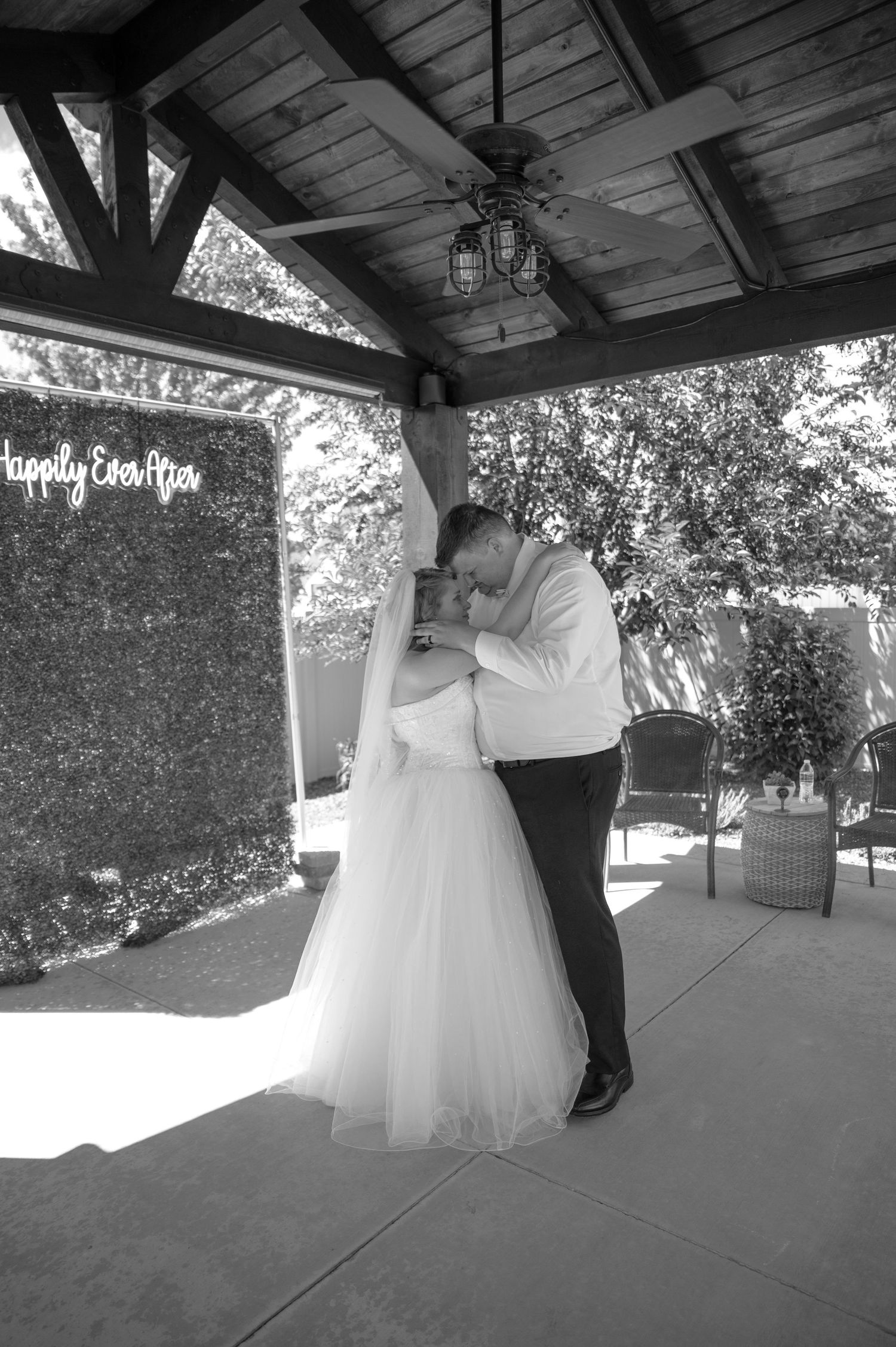 An emotional first dance between a bride and groom in Meridian, Idaho.