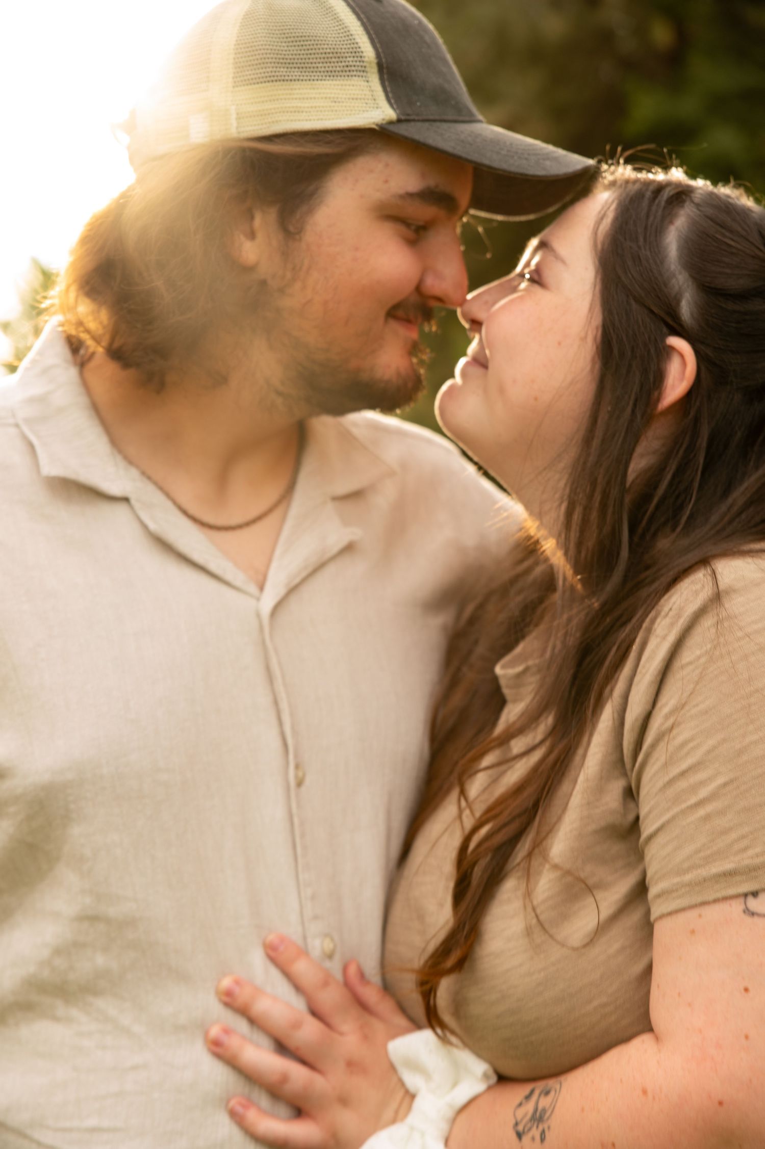 a soft photo of a couple loving each other in boise idaho.