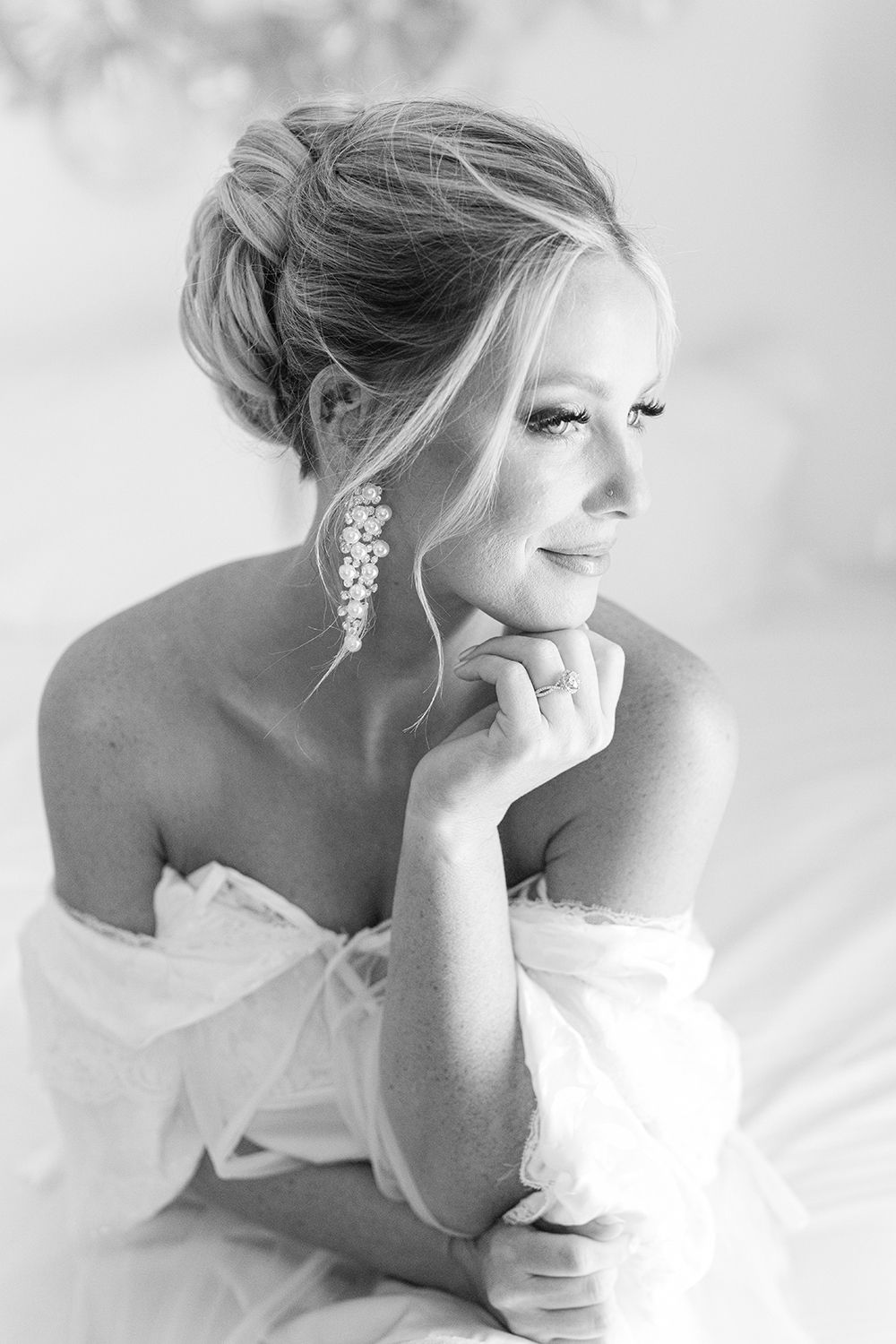 editorial bridal preparation moment for a bride in Greece