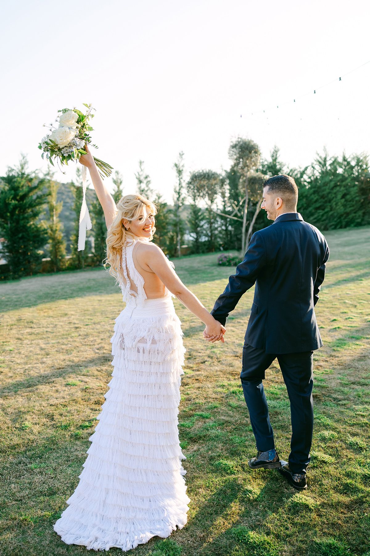 Natural editorial wedding photography in Greece with soft light and romantic mood