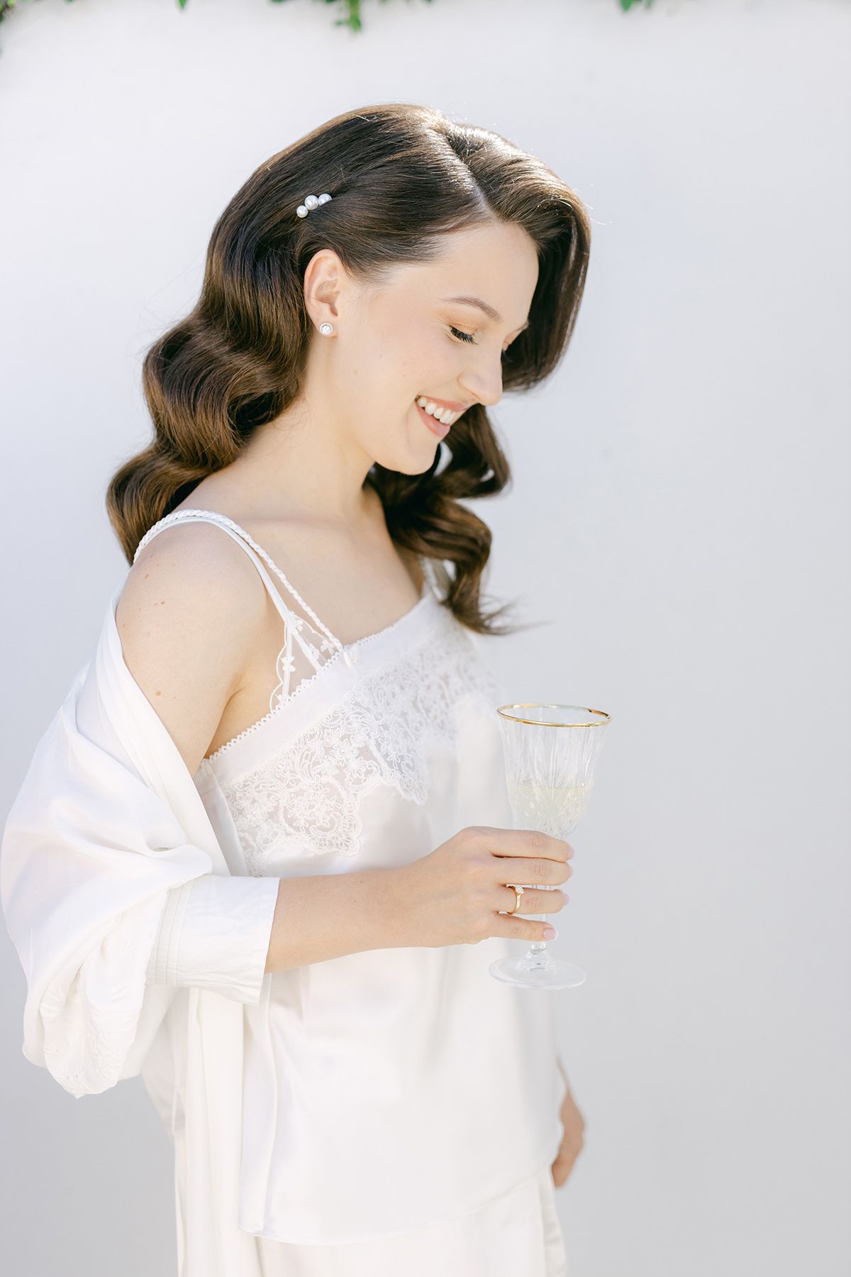 Bridal preparation in Greece with minimal, sensual and editorial photography style