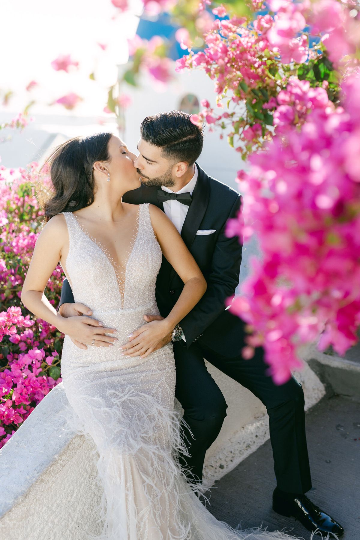 Destination wedding in Greece photographed with editorial wedding photography