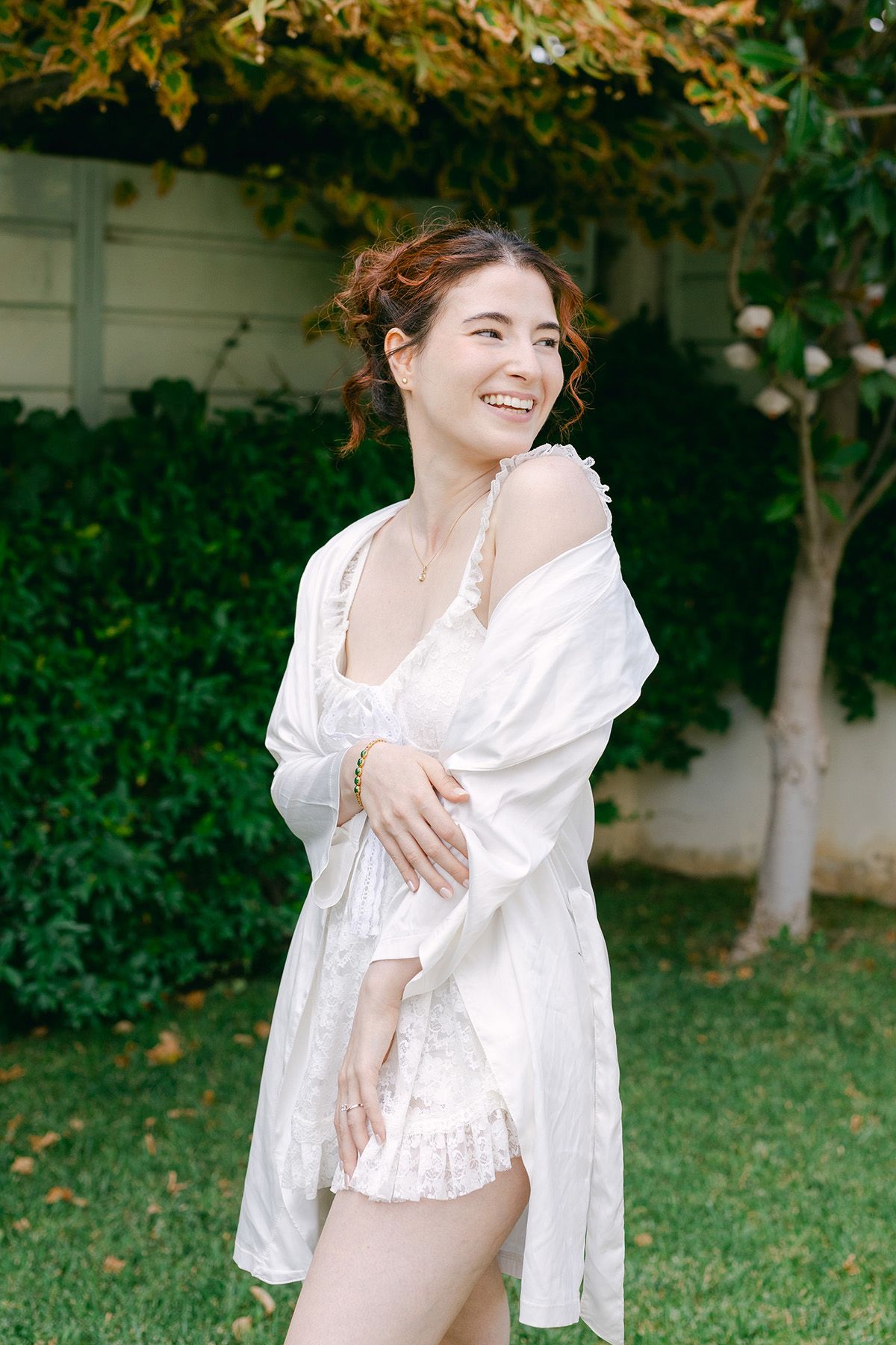 editorial bridal preparation moment for an american bride in Greece