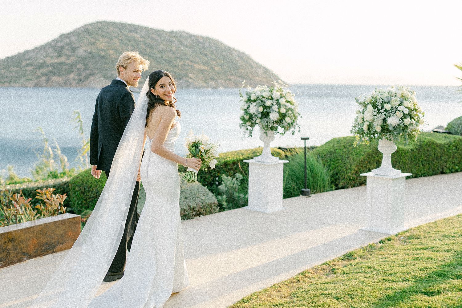 Bride and groom portraits at Ktima 48 near Athens