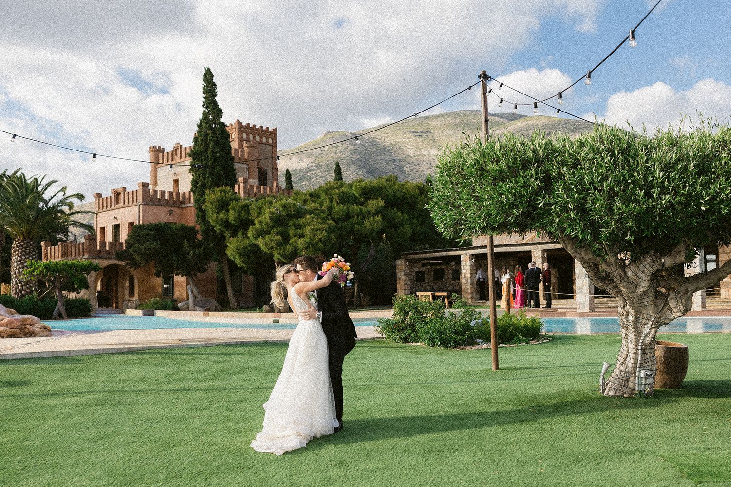 Destination wedding in Greece for American couples with natural editorial portraits