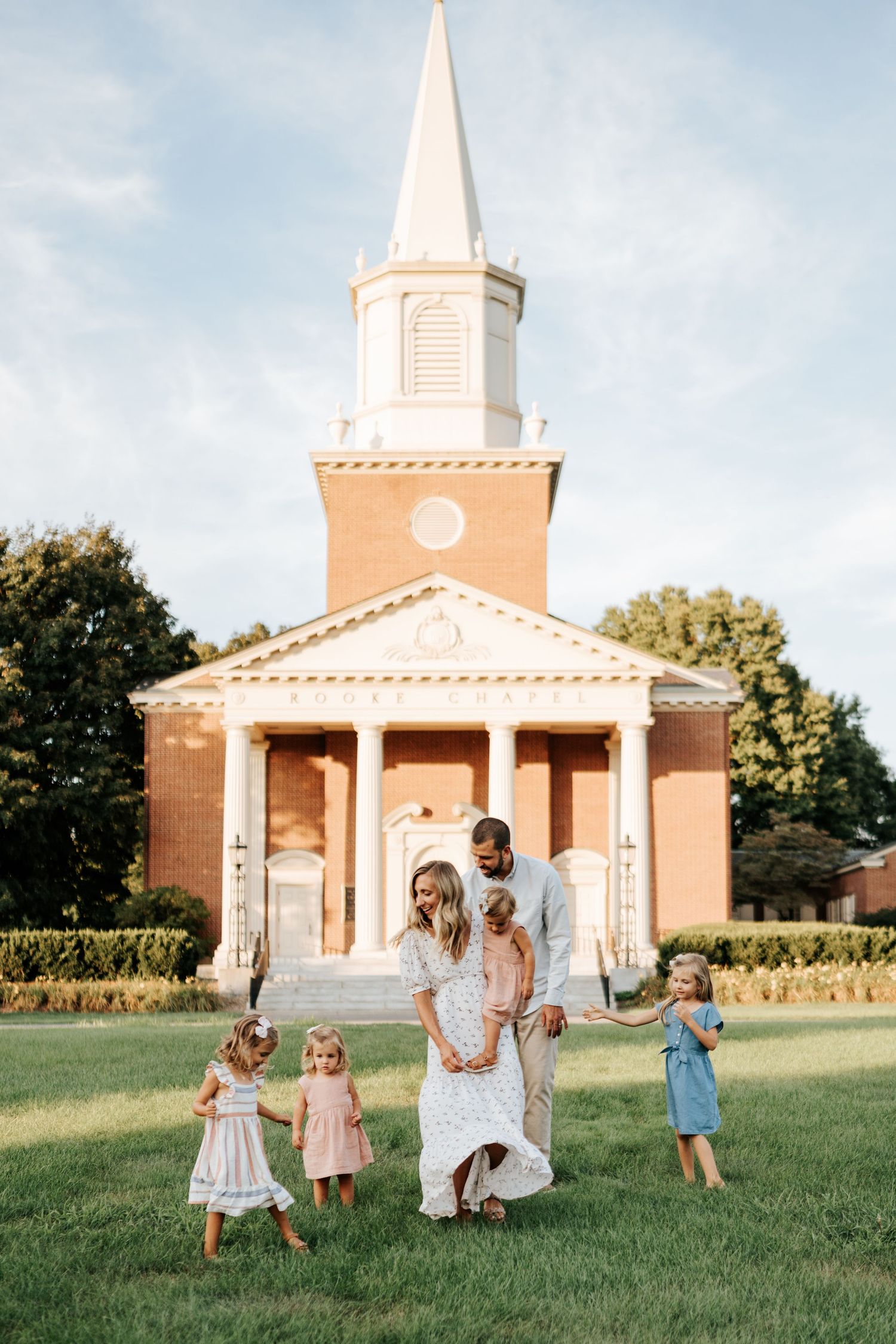 Family Portraits in front of Rooke Chapel Lewisburg PA
