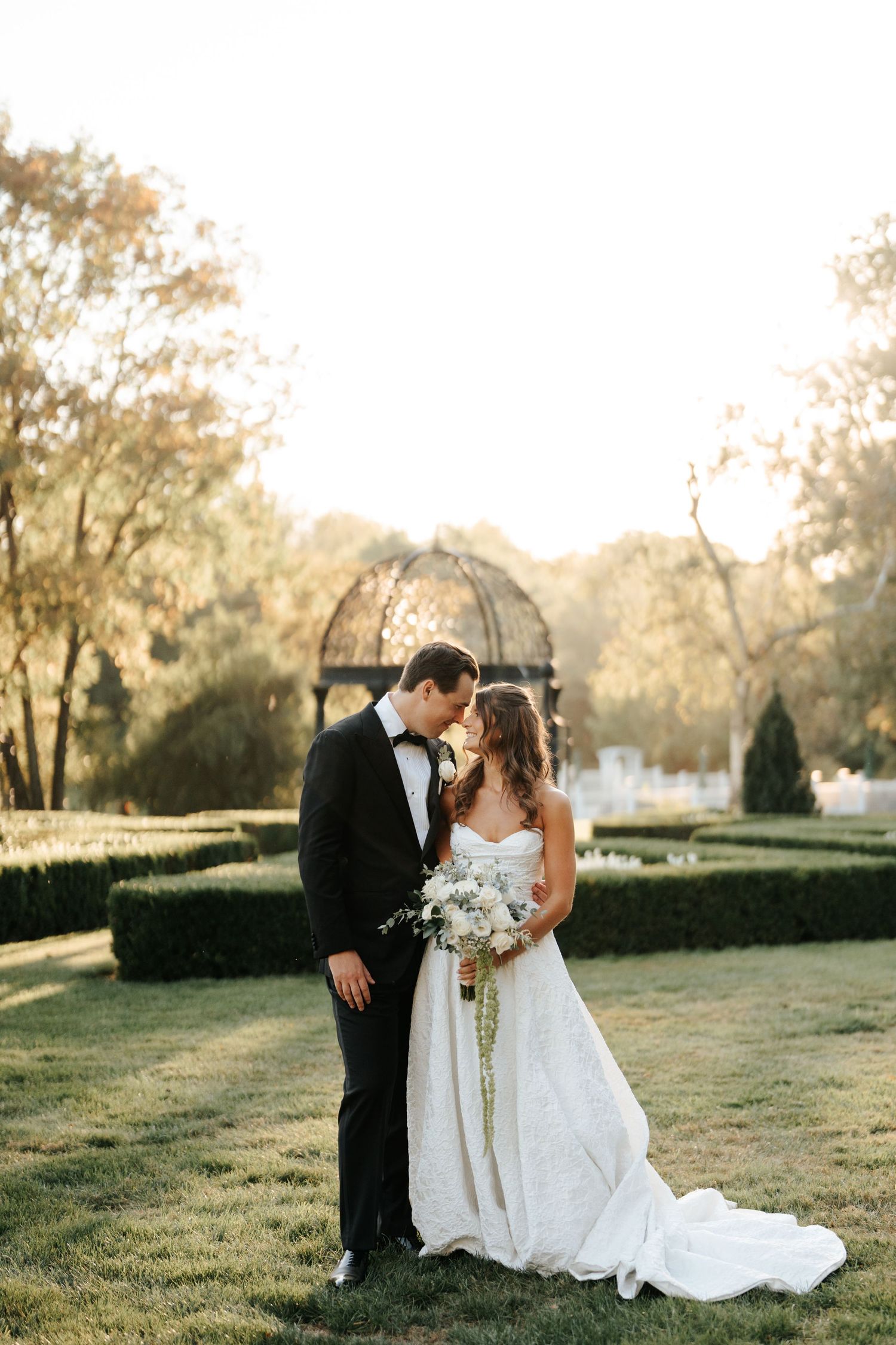 Bride and Groom at The Inn at Barley Sheaf Farm in Holicong, PA