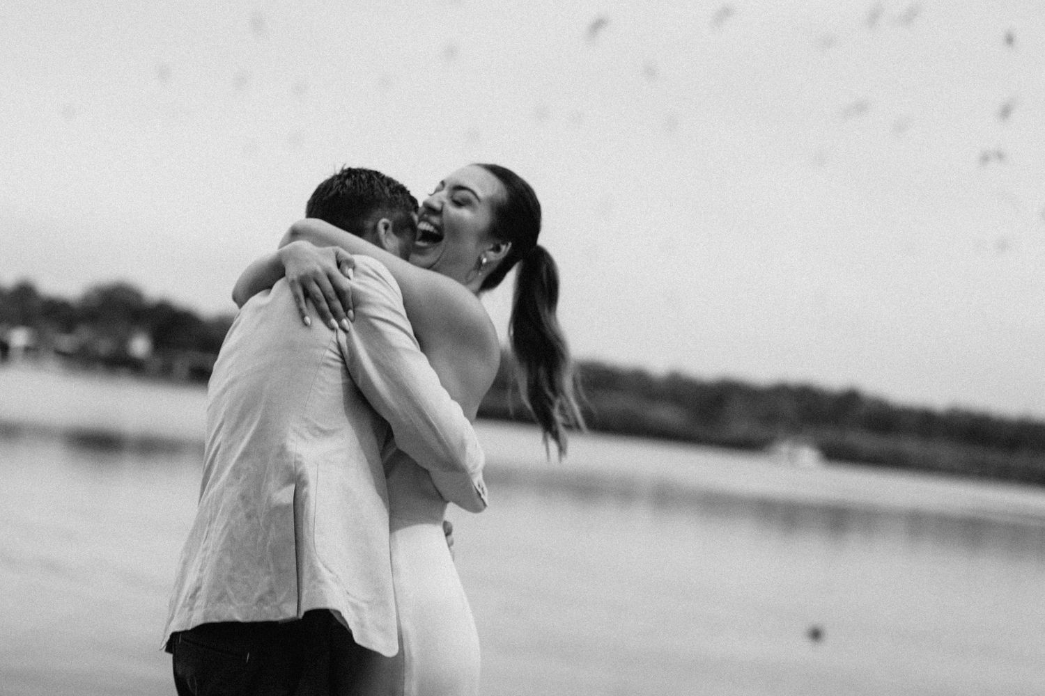Candid moment of couple during their Brisbane wedding photos