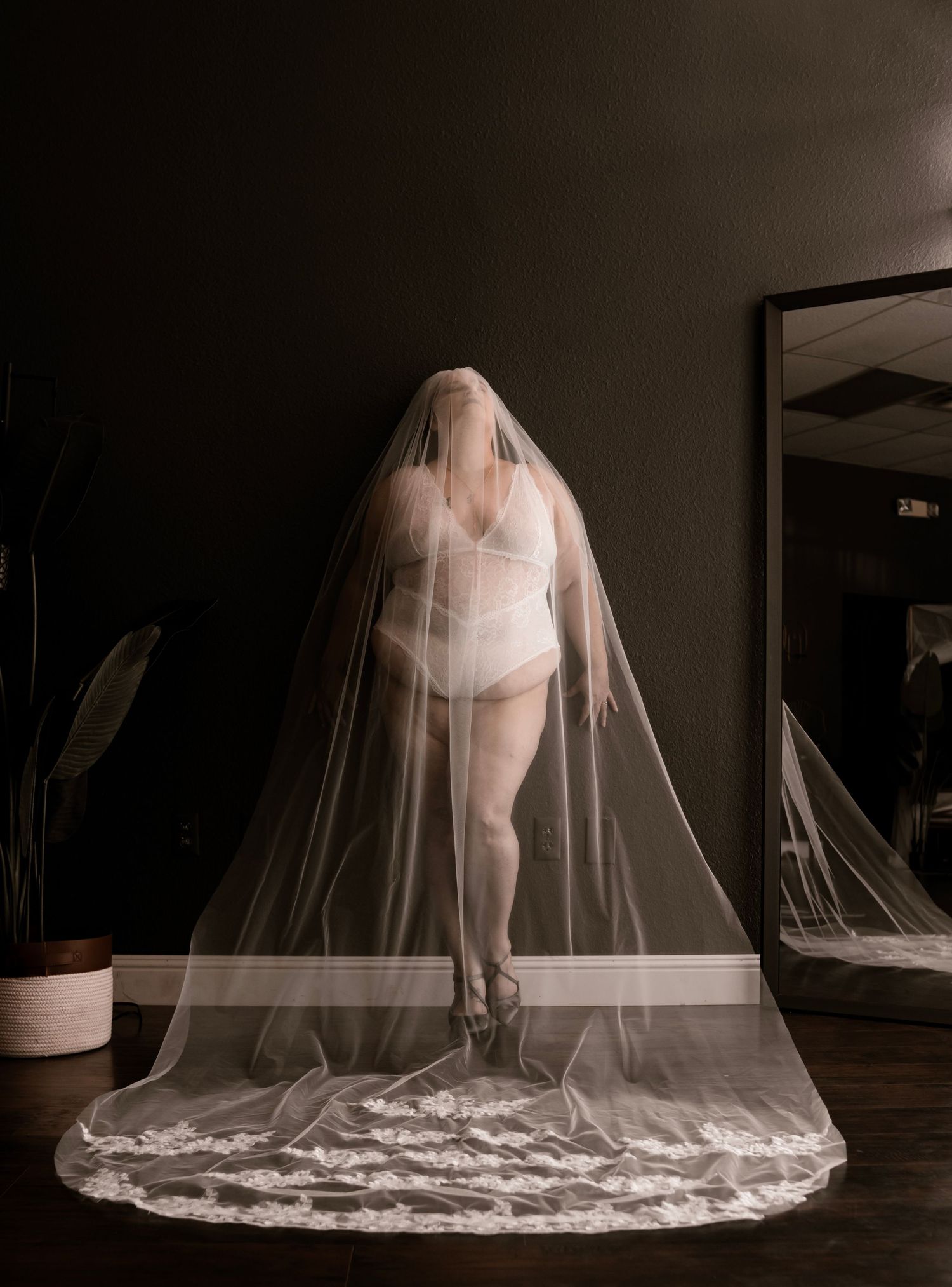 Elegant pre-wedding boudoir photoshoot for brides seeking a luxury Las Vegas experience. Intimate bridal boudoir session with moody tones.