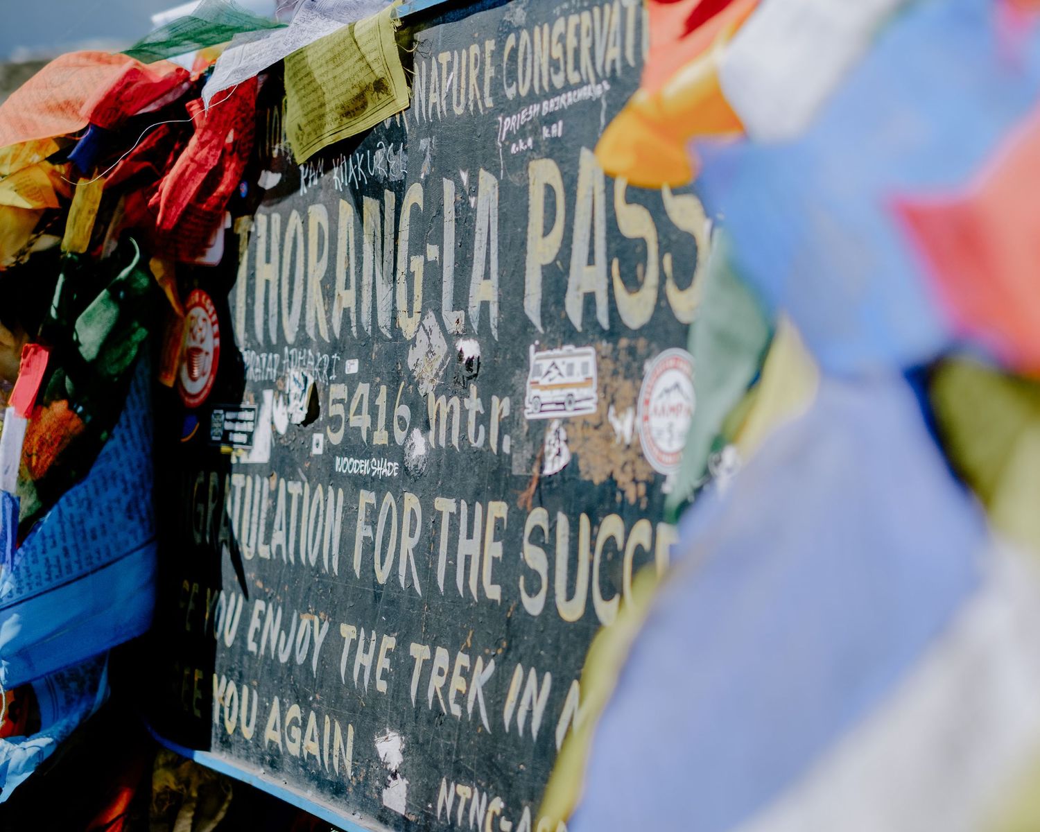 The Sign At The Summit of Thorong La Pass