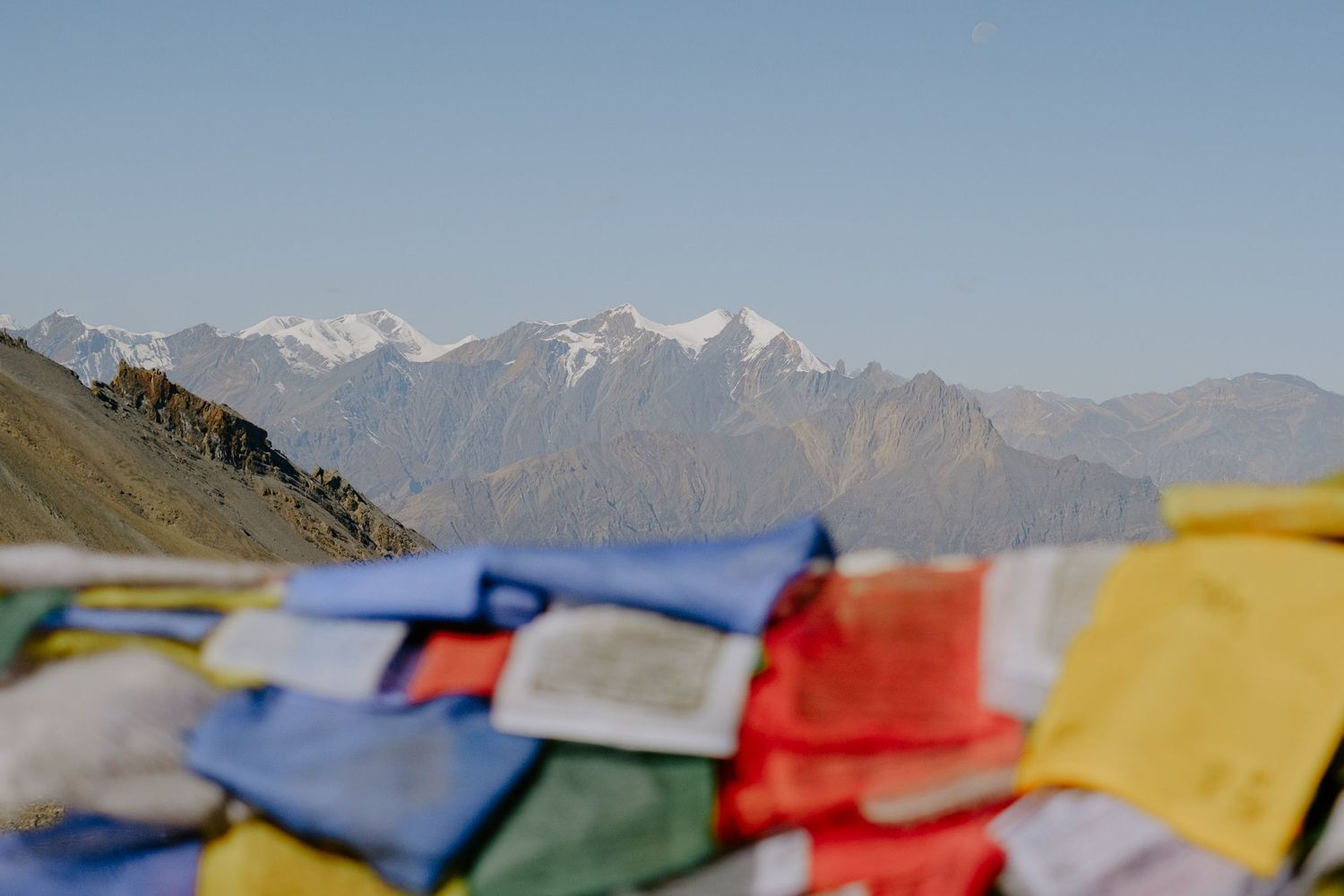 Prayer Flags at the summit of Thorong La Pass