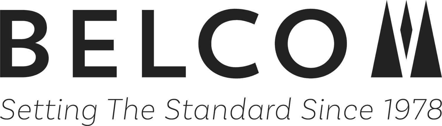 Belco logo with tagline Setting The Standard Since 1978 in black text on white background.