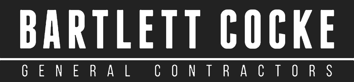 Bartlett Cocke General Contractors logo in white text on a dark background.