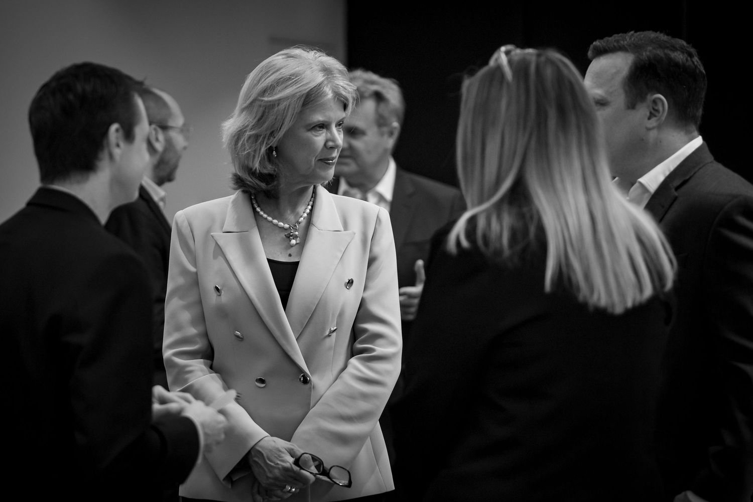 Sydney Event Photography - Professional gathering with formal attire in black and white.