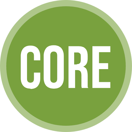 CORE logo displayed in bold white text inside a green circle with a lighter green border.