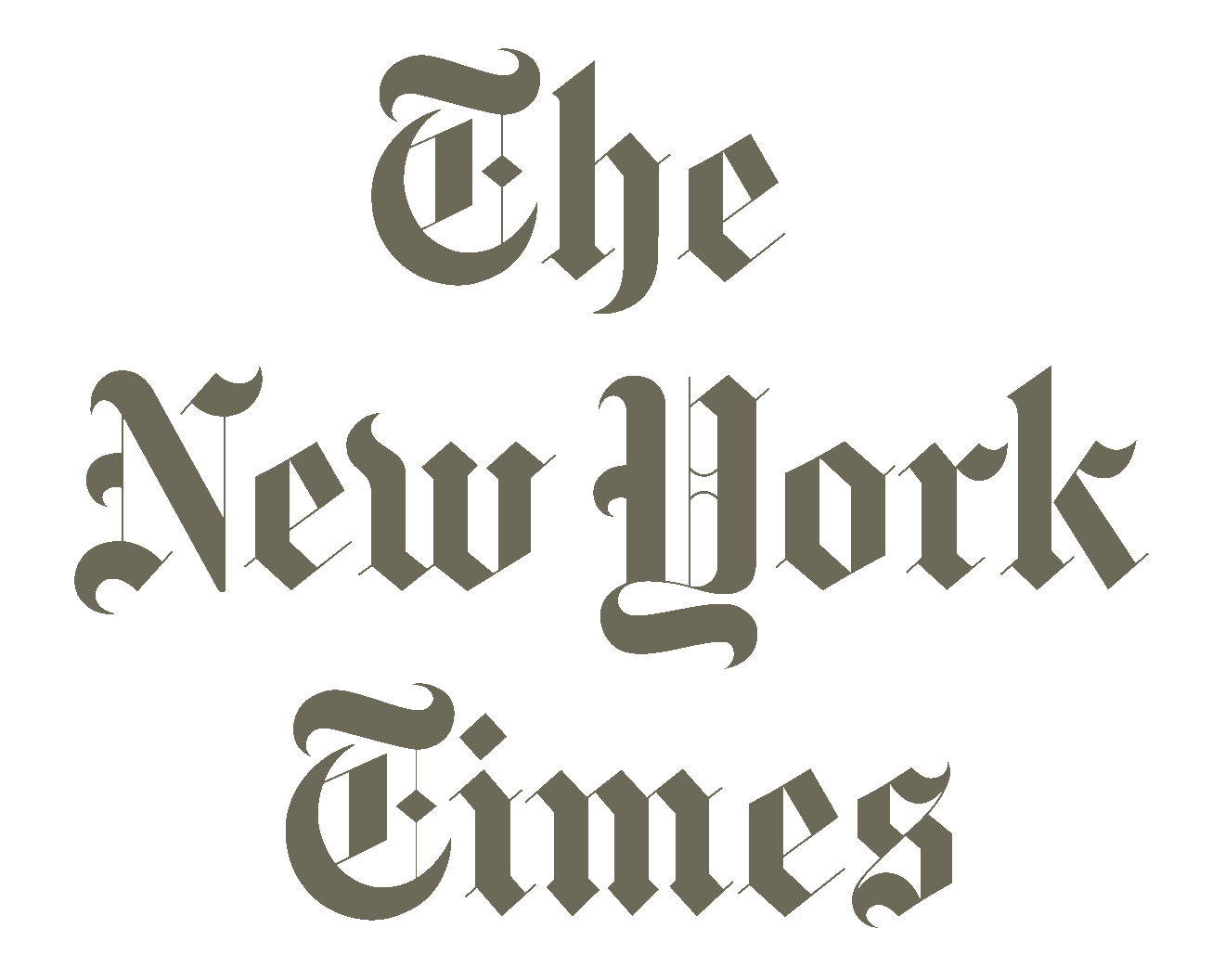 The New York Times logo displayed in dark olive-green blackletter typography on a white background.