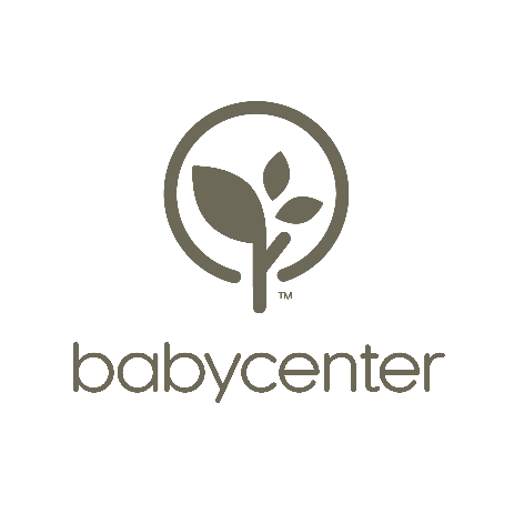 BabyCenter logo featuring a green plant sprout inside a circle above the brand name in olive text.