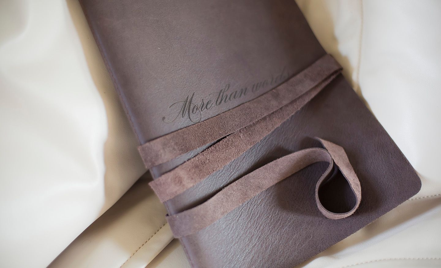 Vintage brown leather wallet with distressed texture and stitching details shown from multiple angles.