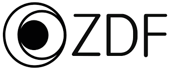 A black and white geometric logo design featuring abstract eye shapes and text elements.