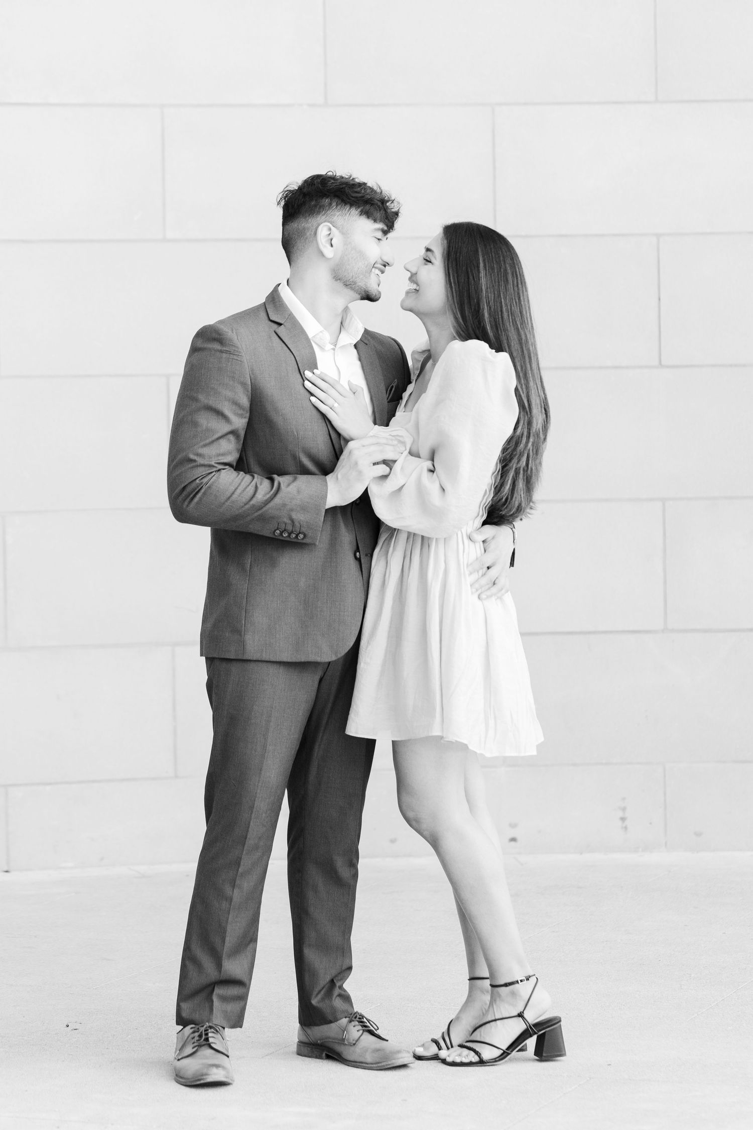 Black and white photos of a couple
