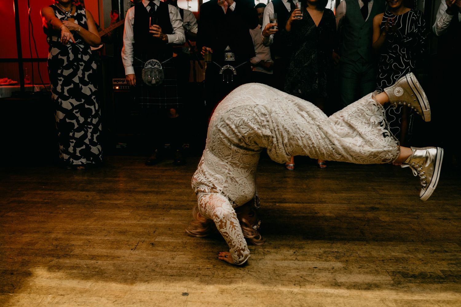wedding party dancefloor bride