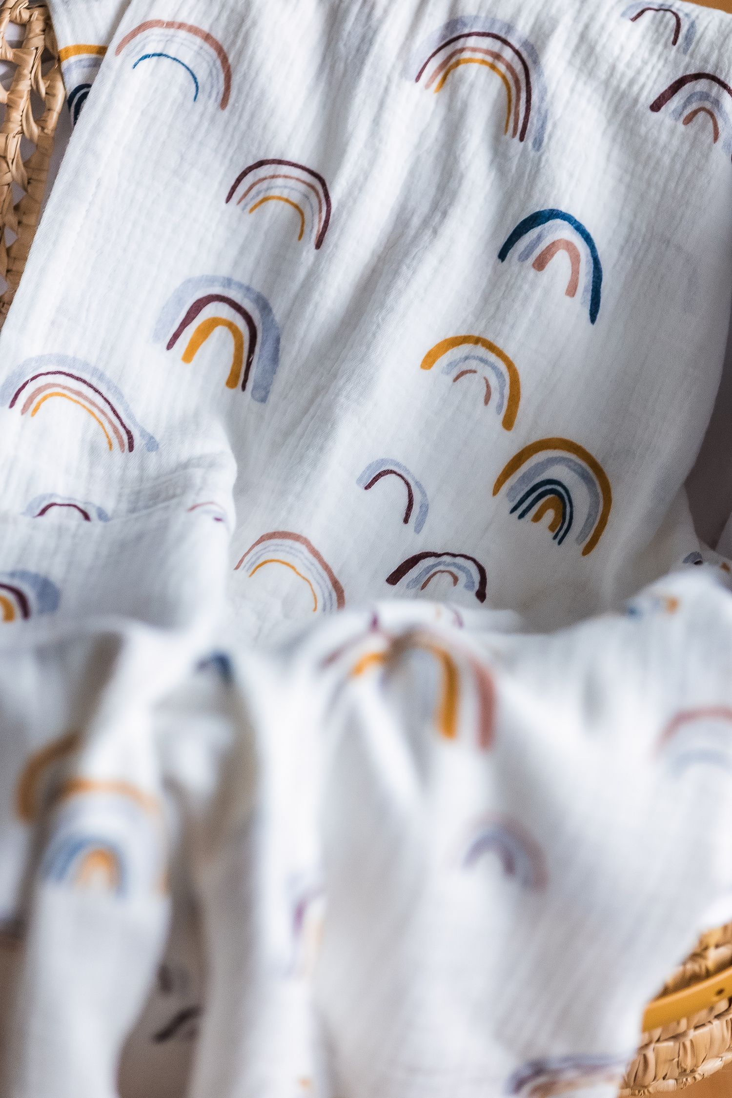 Texture and details of a muslin cloth, for a branding shoot for Demi & Emi in East Barnet.