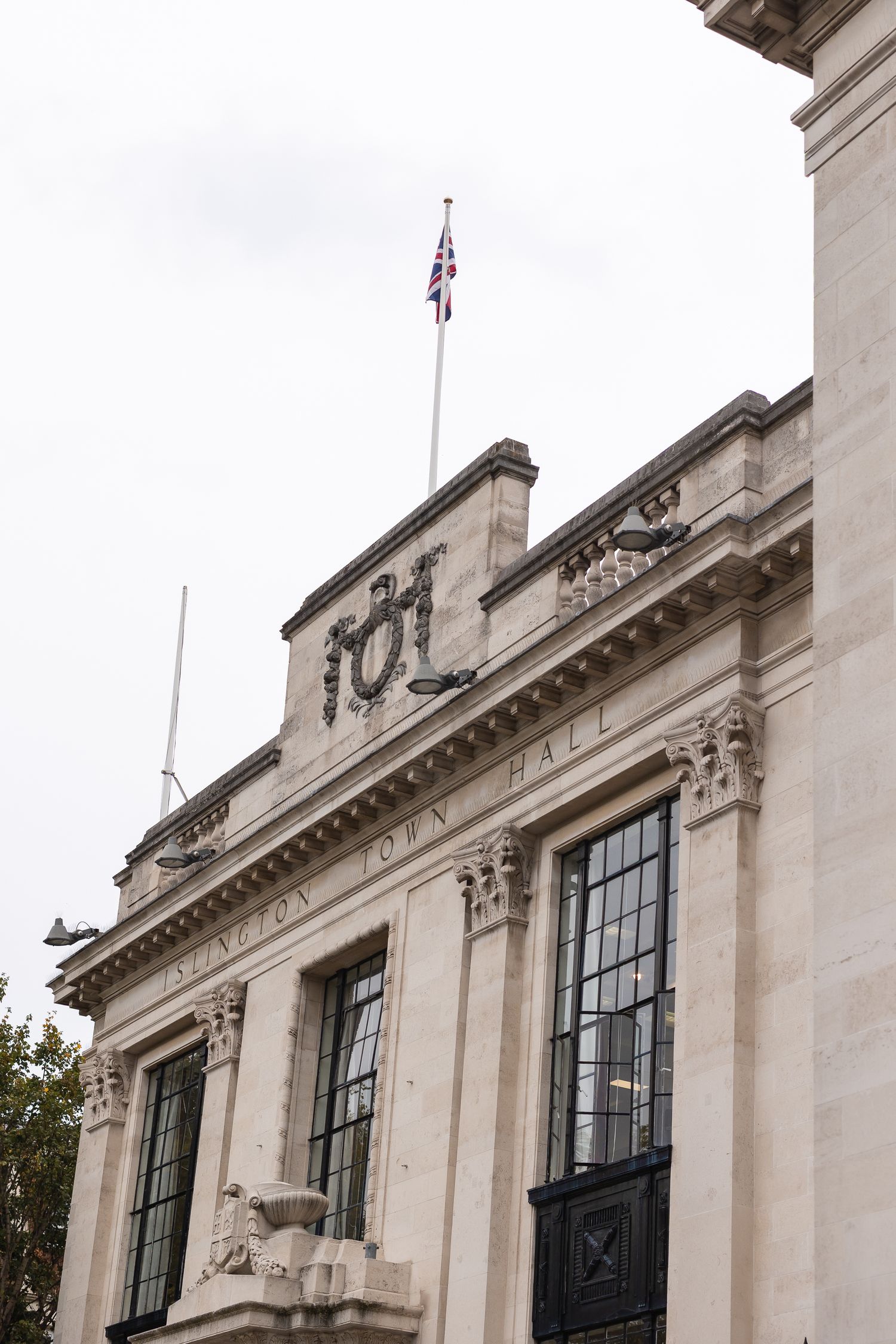 Front of Islington Town Hall, North London
