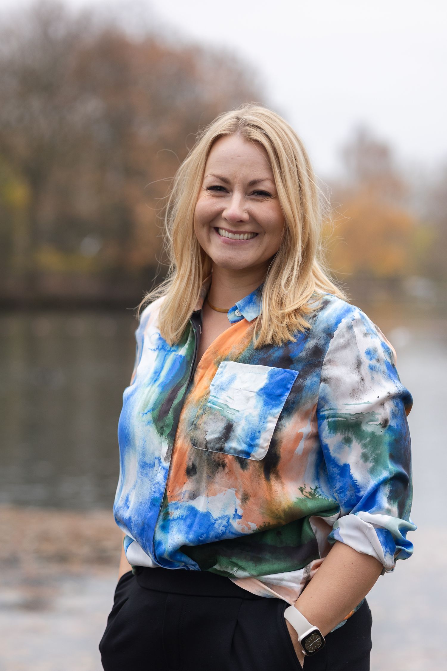 Relaxed headshot captured in natural light, in Alexandra Palace.