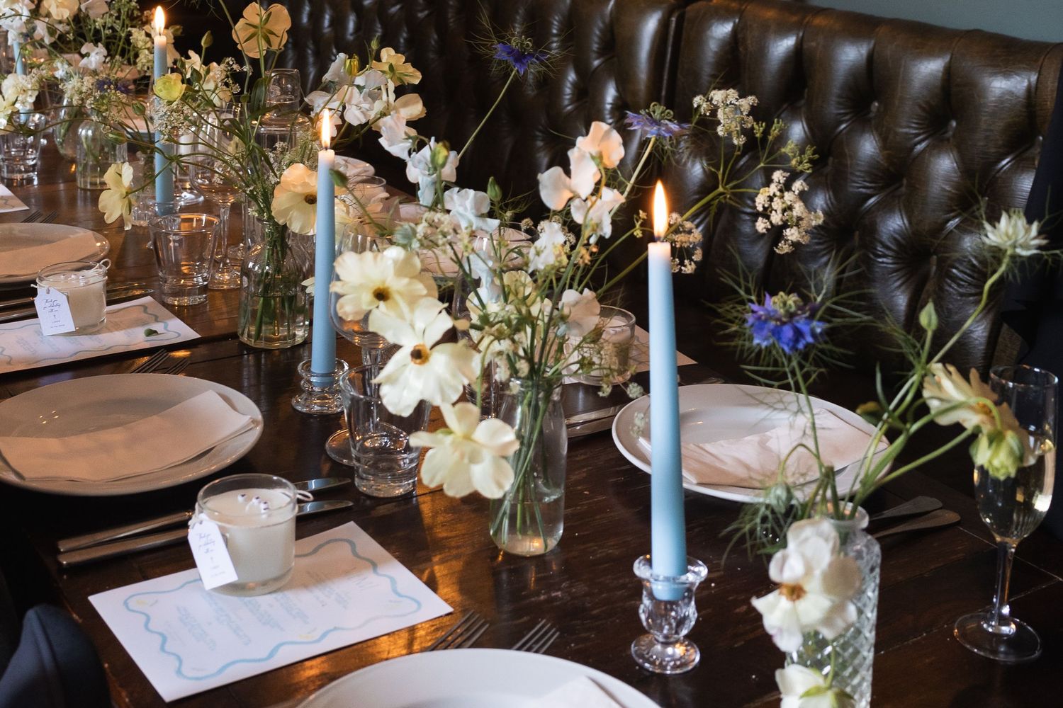 Elegant wedding table styling at The Lady Ottoline in London