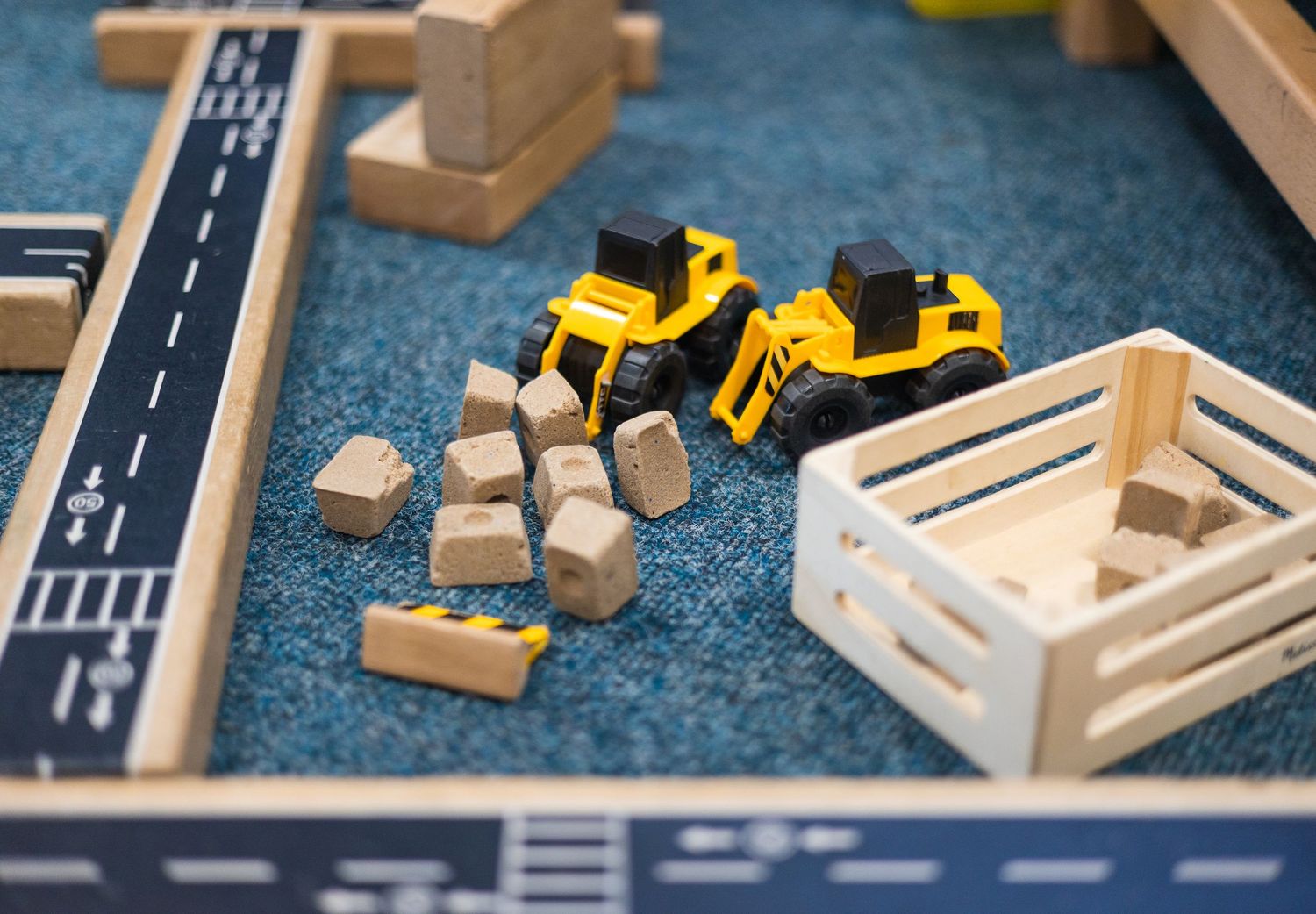 Truck and sand in local Barnet primary school classroom